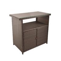 Gartenkommode Padua ca. 50x84x90 cm Braun - Schwarz/Braun, Basics, Kunststoff/Metall (50/84/90cm) - Gardenson