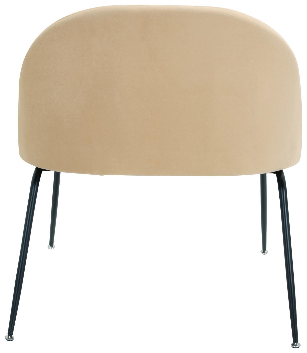 Stol Velvo, Bež - črna/bež, Basics, kovina/tekstil (72/80/65cm) - MID.YOU