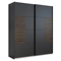 Omara Z Drsnimi Vrati Barea, Temno Siva - temno siva/siva, Moderno, kovina/leseni material (181/210/62cm) - Rauch Möbel