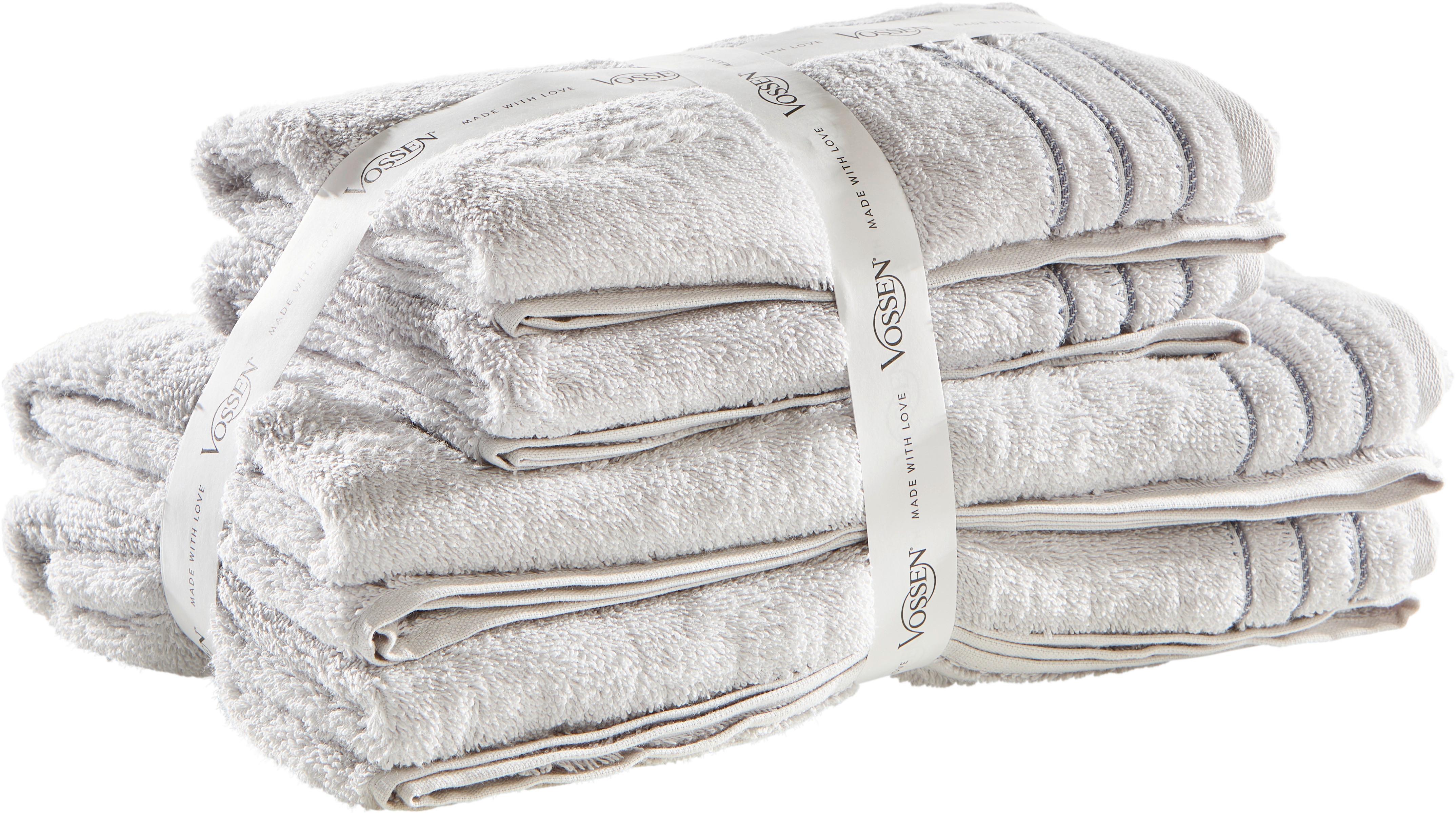 ZESTAW RĘCZNIKÓW FROTTE GROSSETTO - szary, Basics, tkanina - Vossen