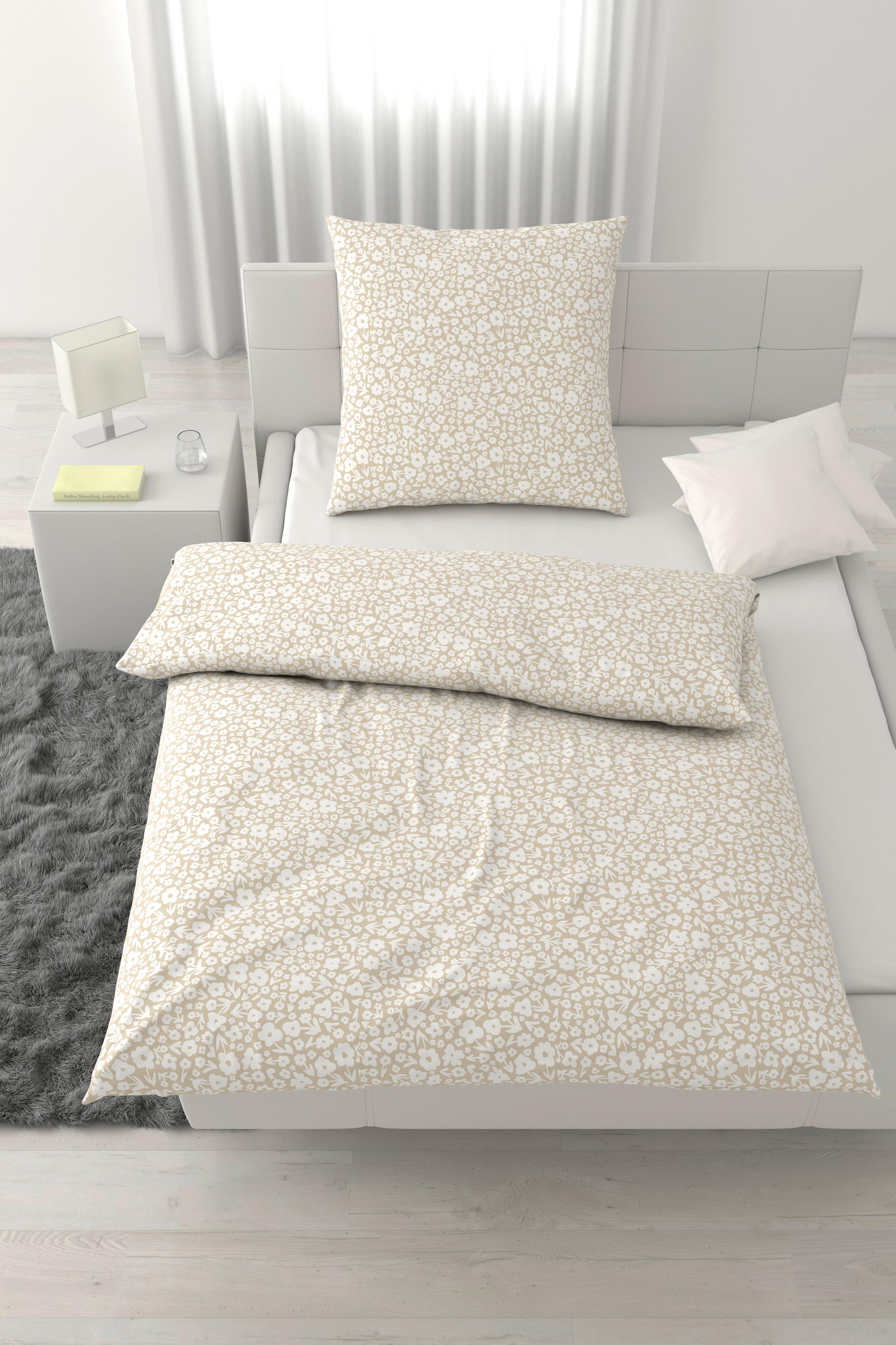 Bettwäsche Millefleur Beige ca. 135x200cm - Beige, MODERN, Textil (135/200cm) - Mömax