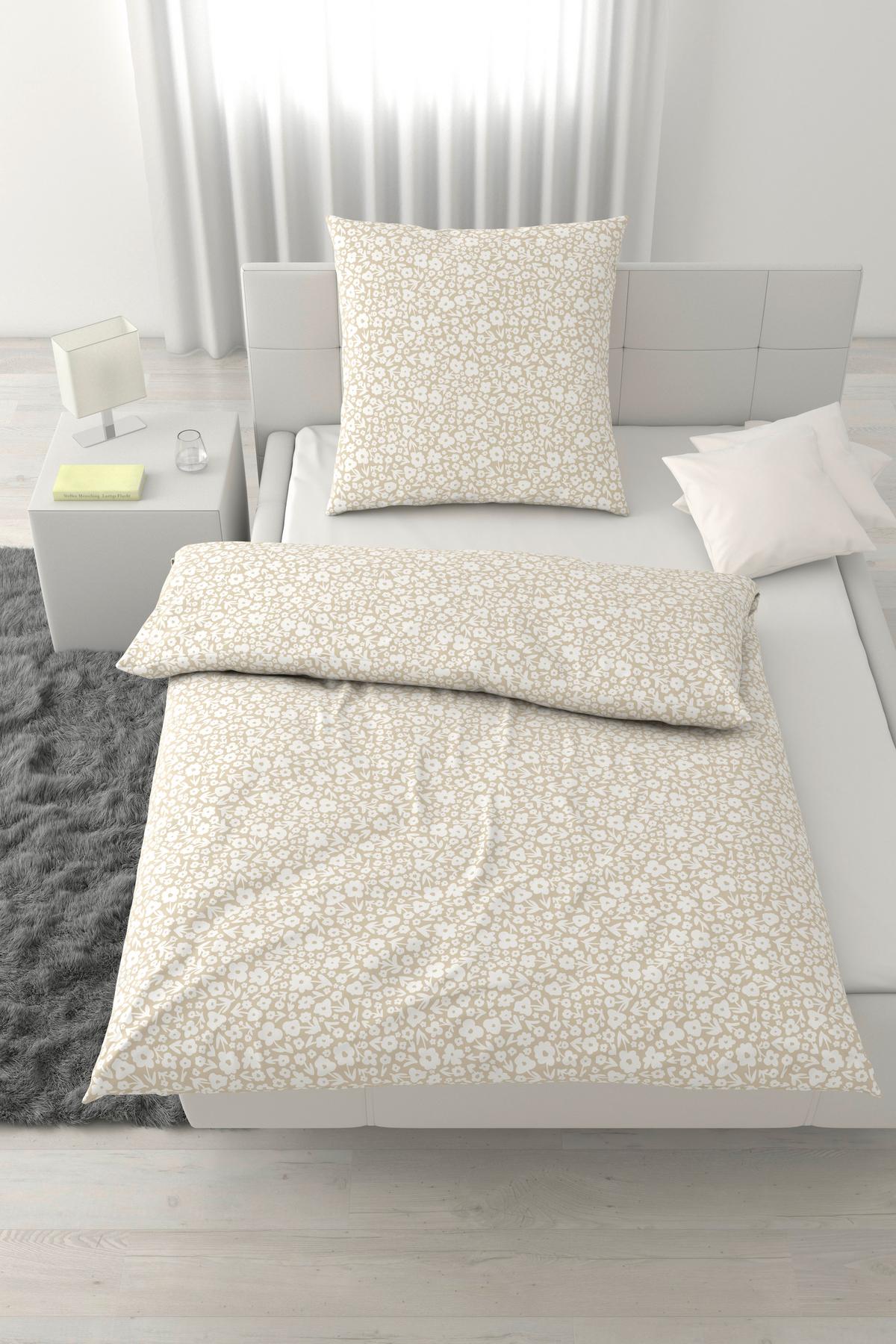 Bettwäsche Millefleur Beige ca. 135x200cm - Beige, MODERN, Textil (135/200cm) - Mömax