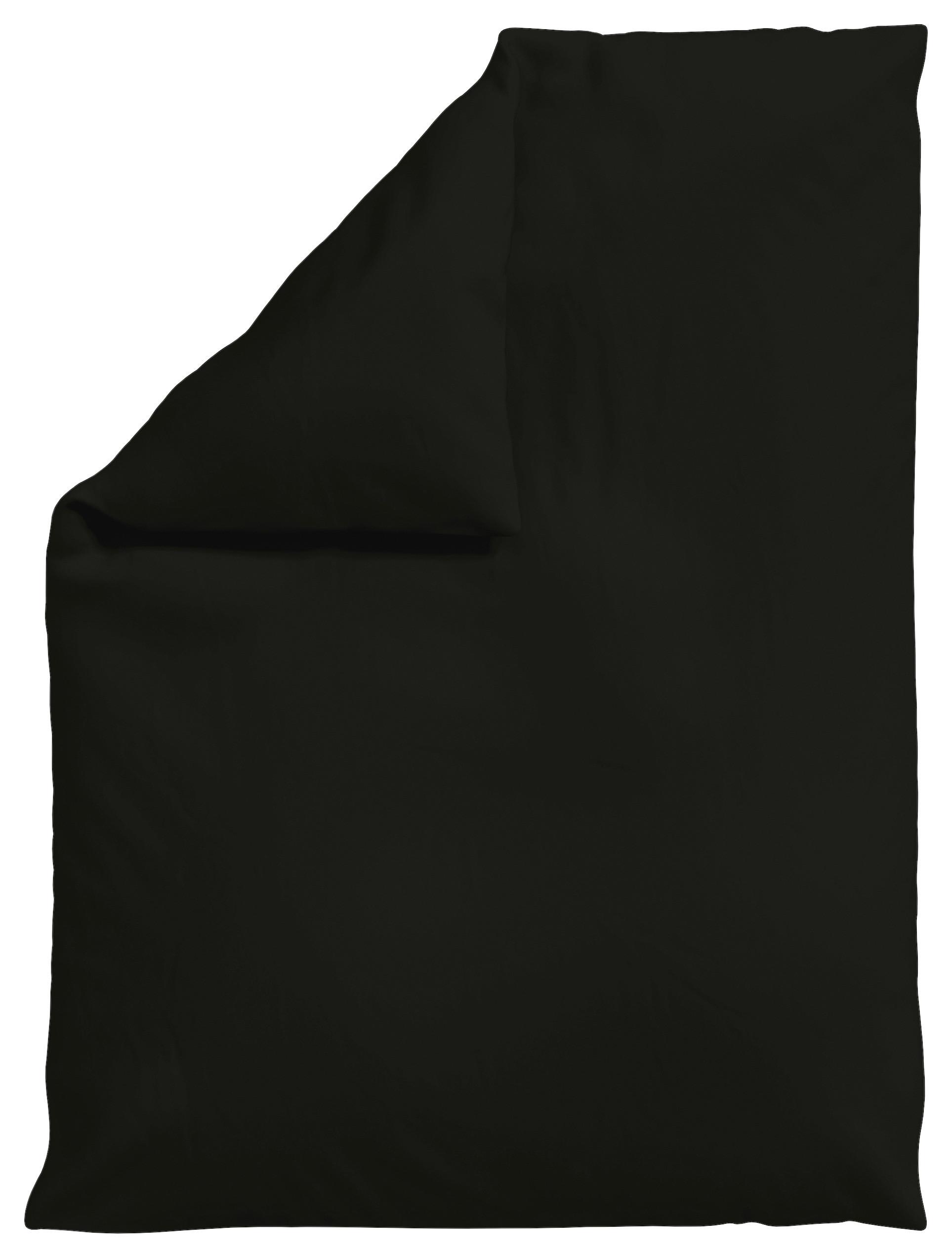 Bettdeckenbezug Woven Satin Schwarz ca. 155x220cm - Schwarz, Basics, Textil (155/220cm) - Schlafgut