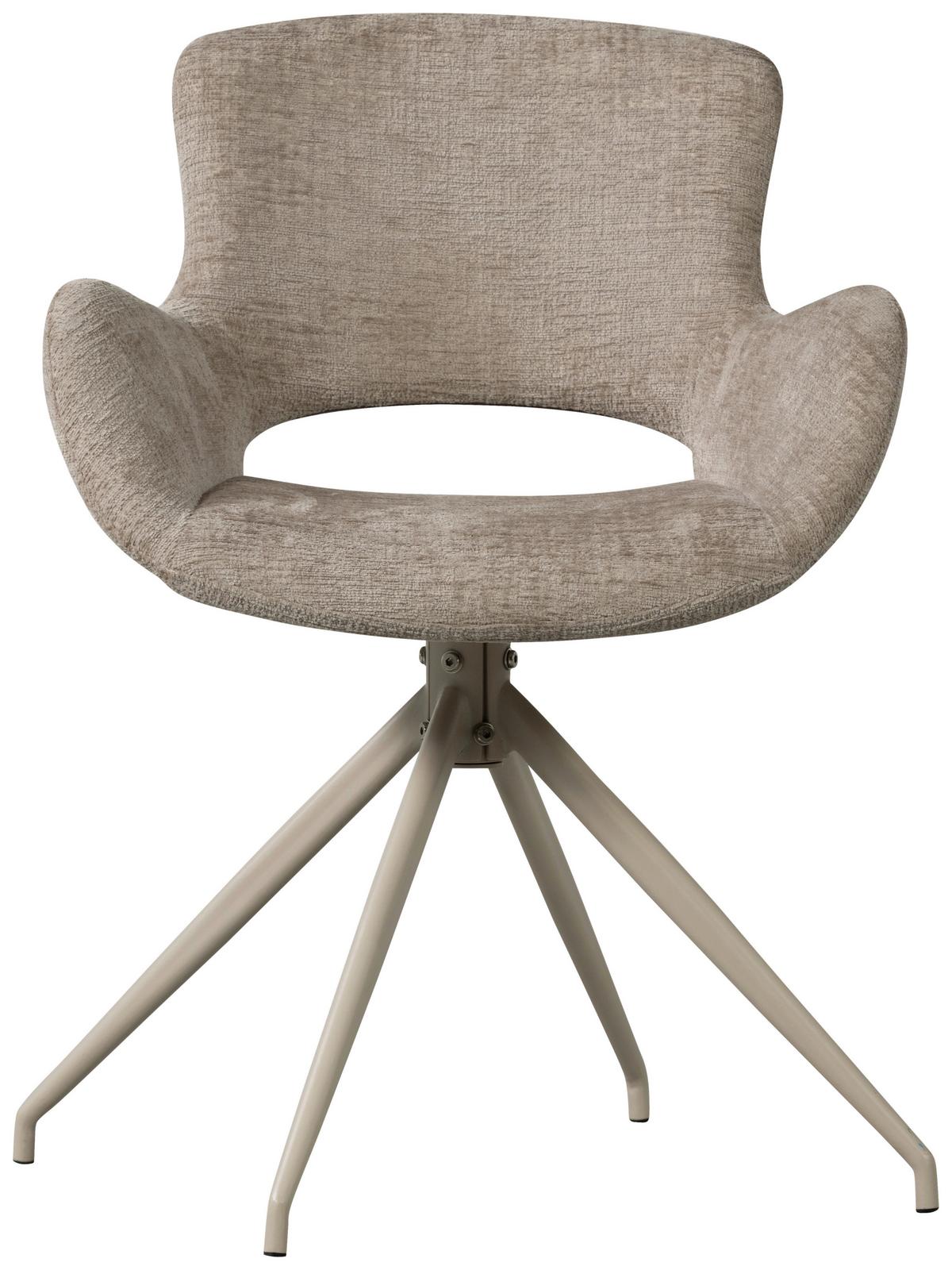 Armlehnstuhl-Set Eliva Sandfarben B: 58cm - Sandfarben, MODERN, Textil/Metall (58/82/58cm) - Livetastic