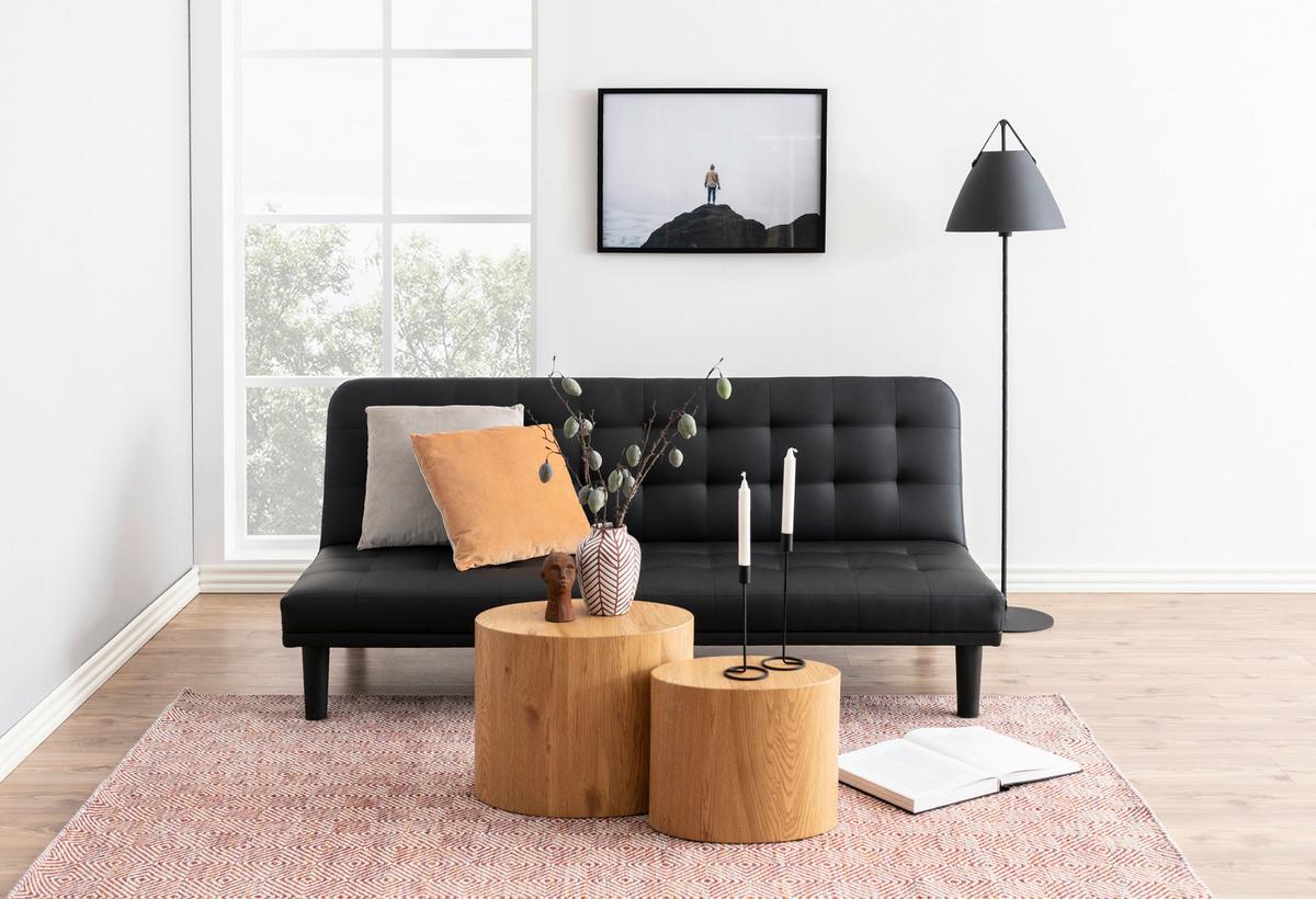 ZESTAW STOLIKÓW BOCZNYCH MIKE - kolor dębowy, Trend, materiał drewnopochodny (30-38/30-38/34-39cm) - Xora