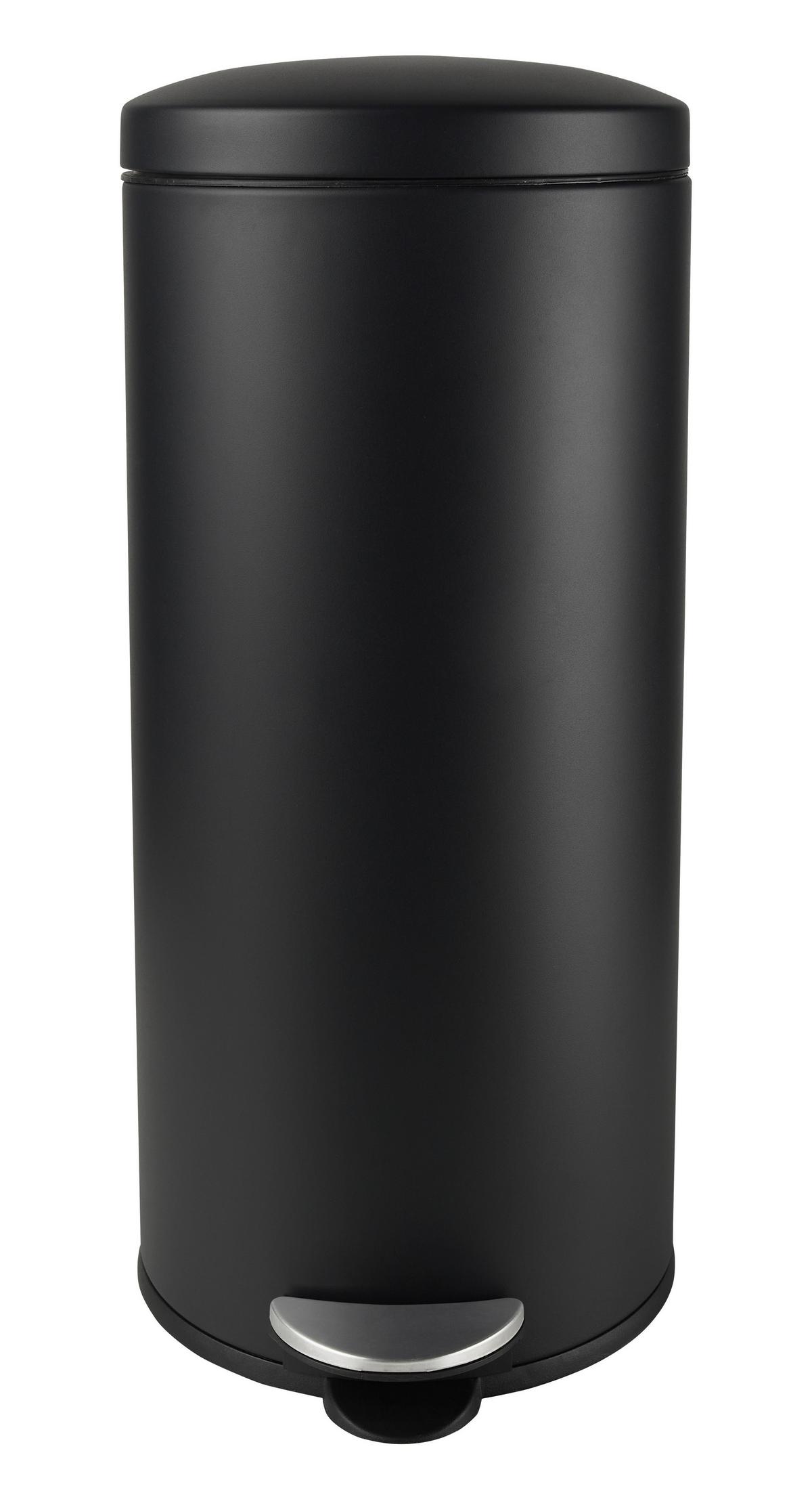 poubelle à pédale in Schwarz ca. 30 l - noir, Konventionell, métal/matière synthétique (29/64,5cm) - Modern Living