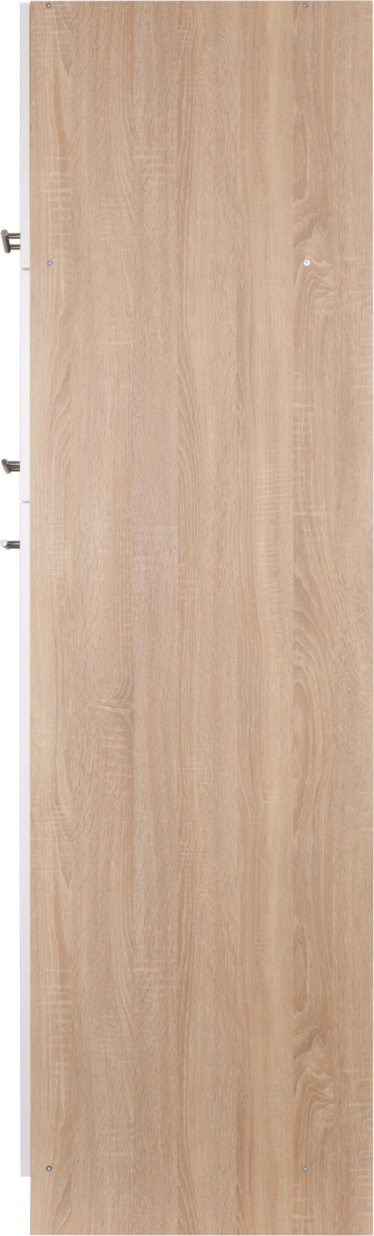 Omara Za Vgradno Napravo Merle, Barva Hrasta, Bela - srebrne barve/barve hrasta, Basics, kovina/leseni material (60/200/60cm) - Respekta