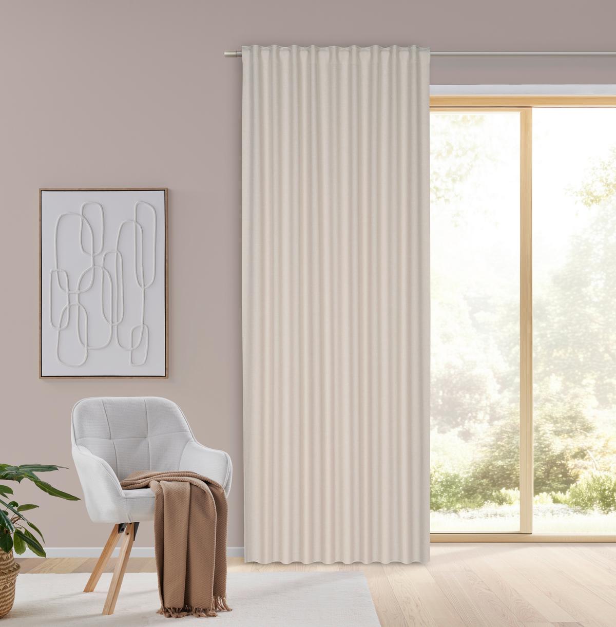 Fertigvorhang Ulrich In Sand Ca. 300cm - Sandfarben, Modern, Textil (135/300cm) - Modern Living