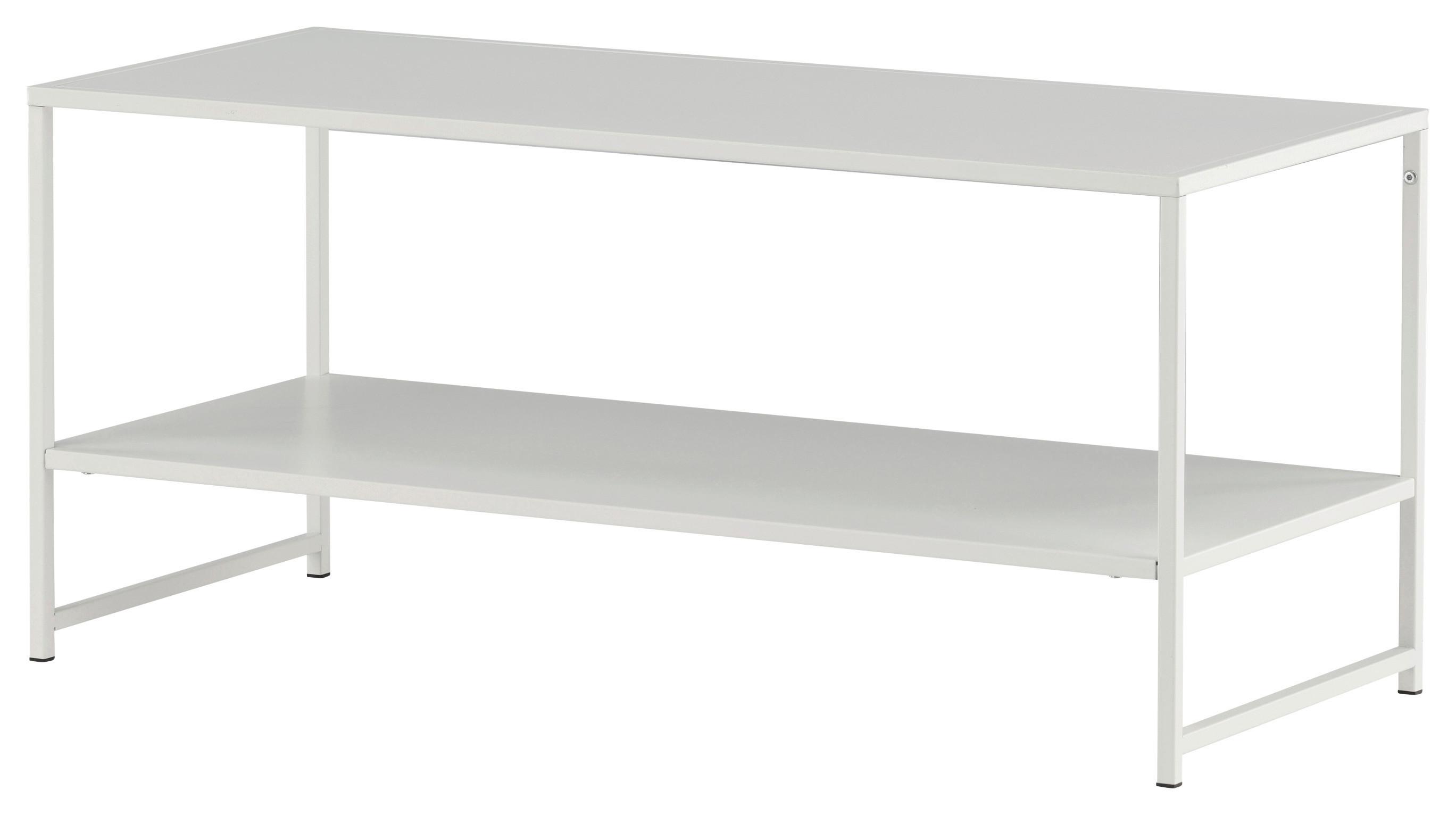 COUCHTISCH STAAL - Weiß, Design, Metall (102/43/45cm) - Livetastic