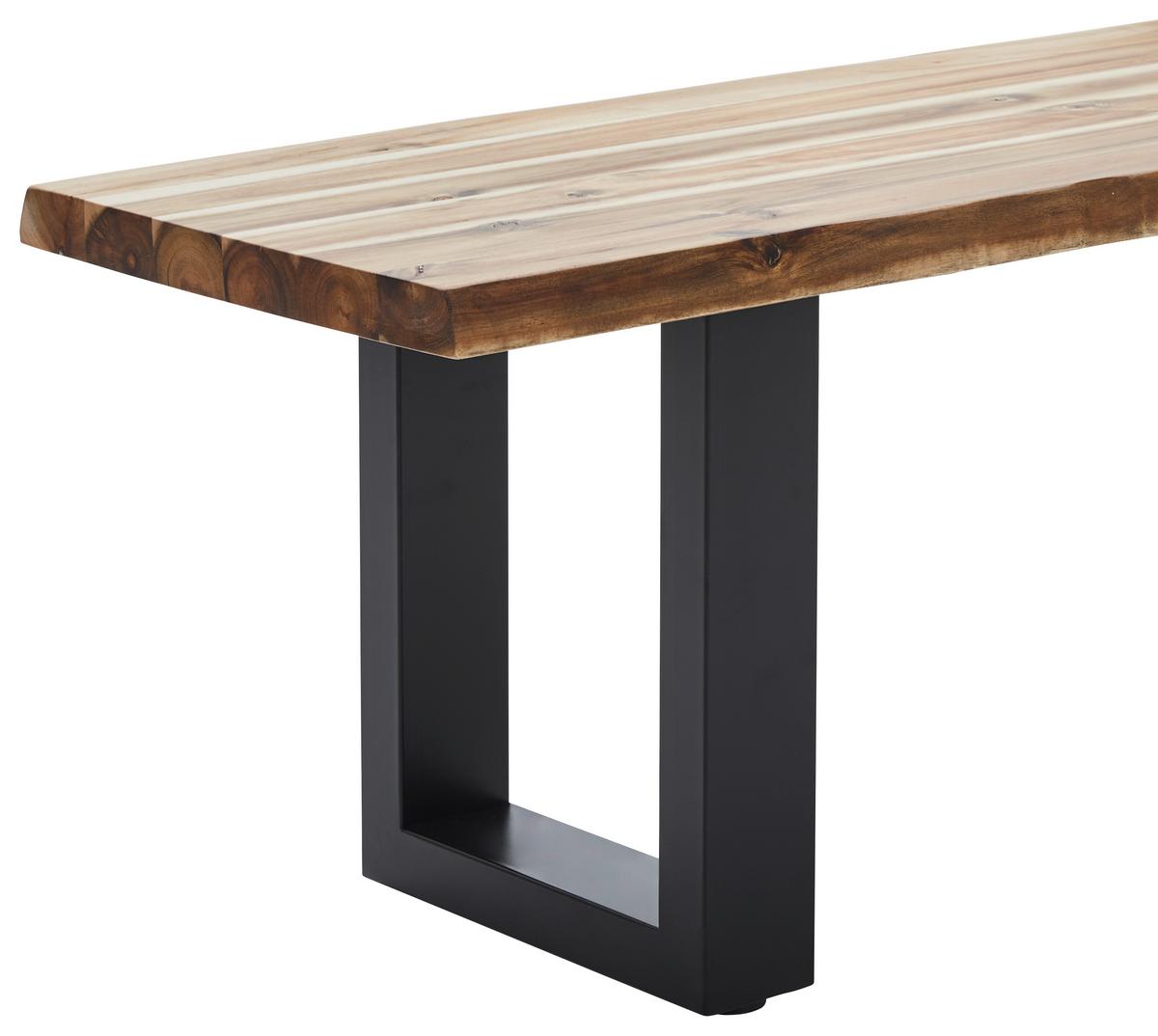 ŁAWKA KERALA - kolor akacjowy/czarny, Basics, metal/drewno (180/45/40cm) - MID.YOU