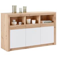 Komoda Kashmir New - črna/barve hrasta, Moderno, leseni material (142/89/41cm) - Zandiara