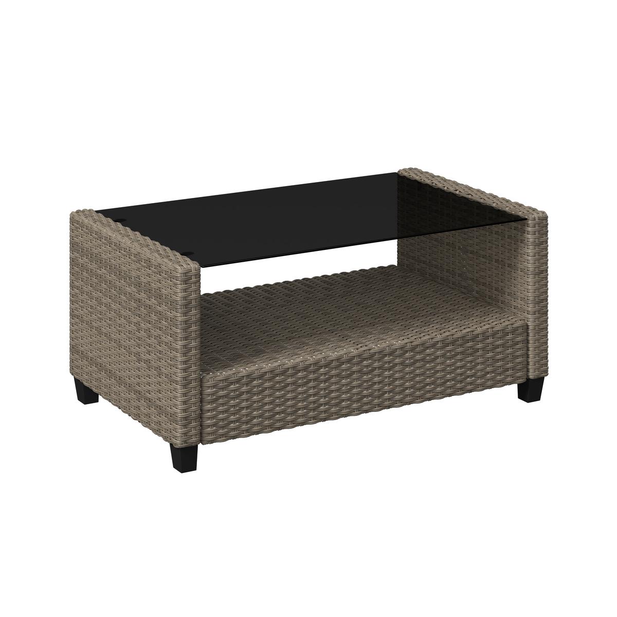 Gartenset Hannah Grau, 4-teilig - Grau, Basics, Kunststoff/Textil (55,5/92,5/42cm) - Mömax