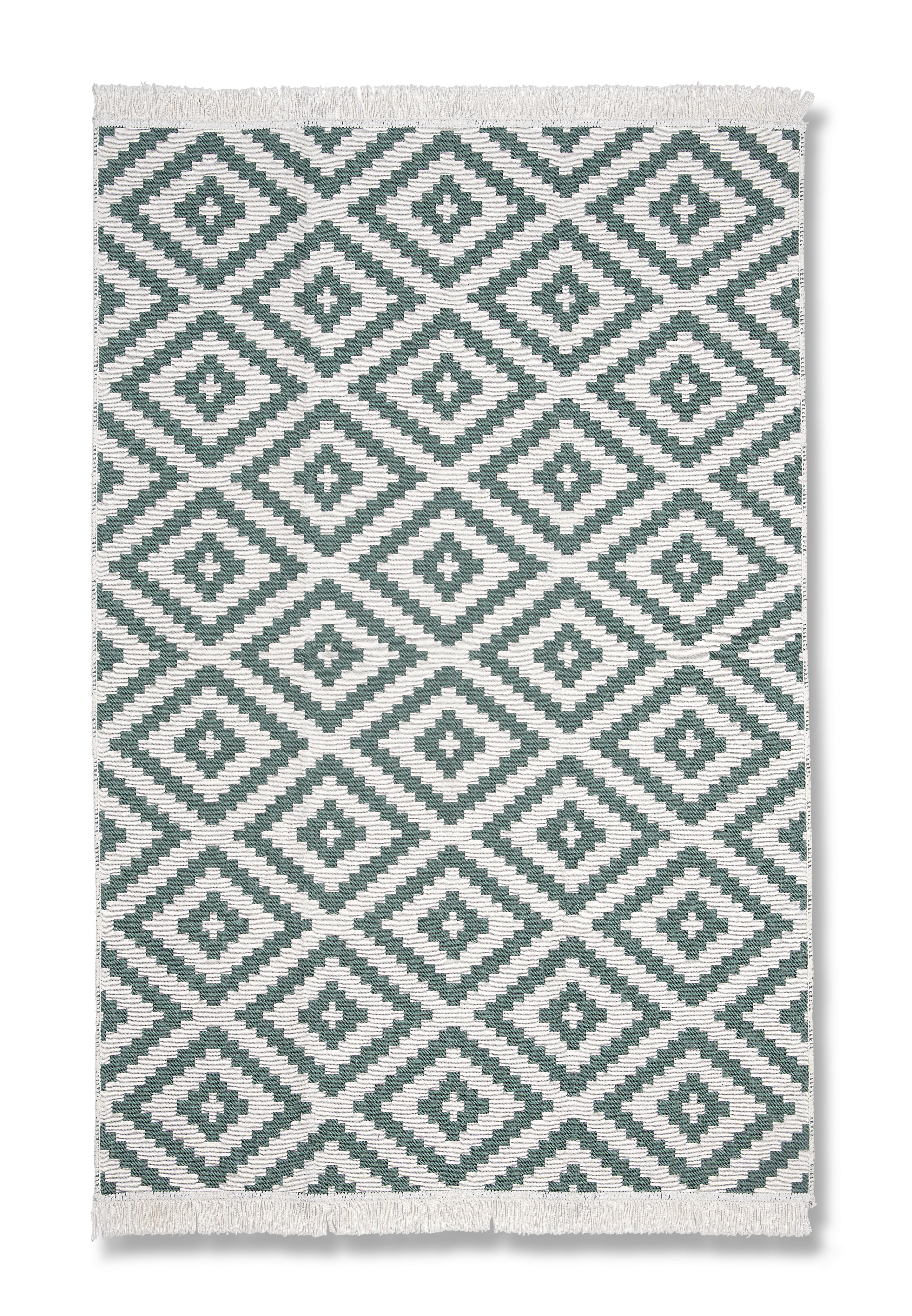 HANDWEBTEPPICH INAYA 1 - Weiß/Grün, MODERN, Textil (80/150cm) - Mömax