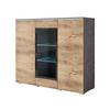 Highboard Vera Anthrazit/Kastanieneichefarben - Kastanieneichefarben/Anthrazit, Trend, Glas/Holzwerkstoff (120/103,3/39,5cm) - P & B