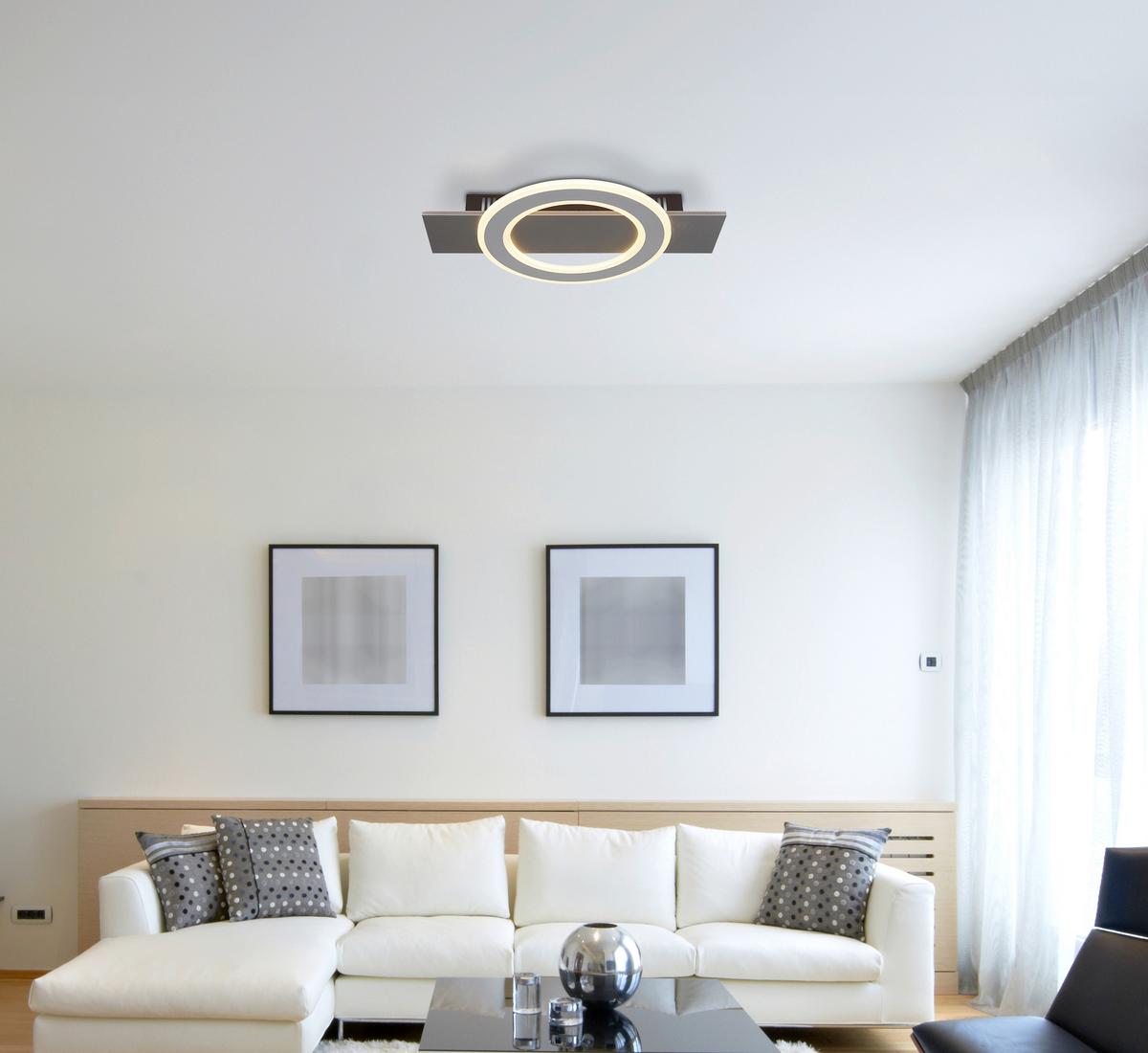 Led-deckenleuchte 48034-18 Jayden - Anthrazit/Opal, Design, Kunststoff/Metall (44/29/5,5cm) - Globo