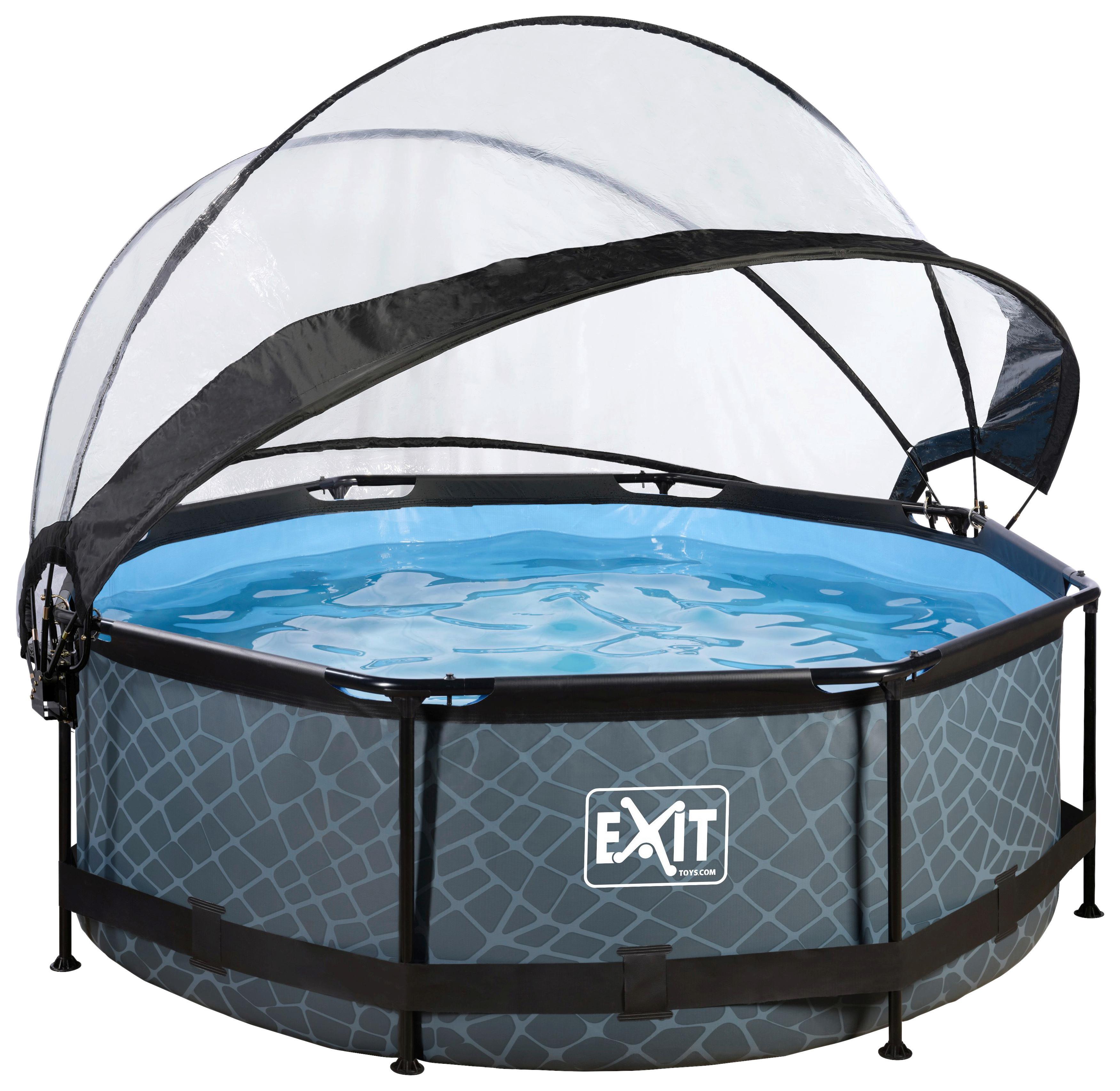 Bazen Exit Stone Pool, Ø 244cm - siva, Konvencionalno, kovina (244/76cm) - EXIT Toys