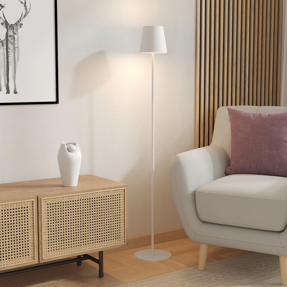 AKUMULATOROWA LAMPA STOJĄCA FORT LAUDERDALE *SBN* - biały, Design, tworzywo sztuczne/metal (22/130cm) - Novel