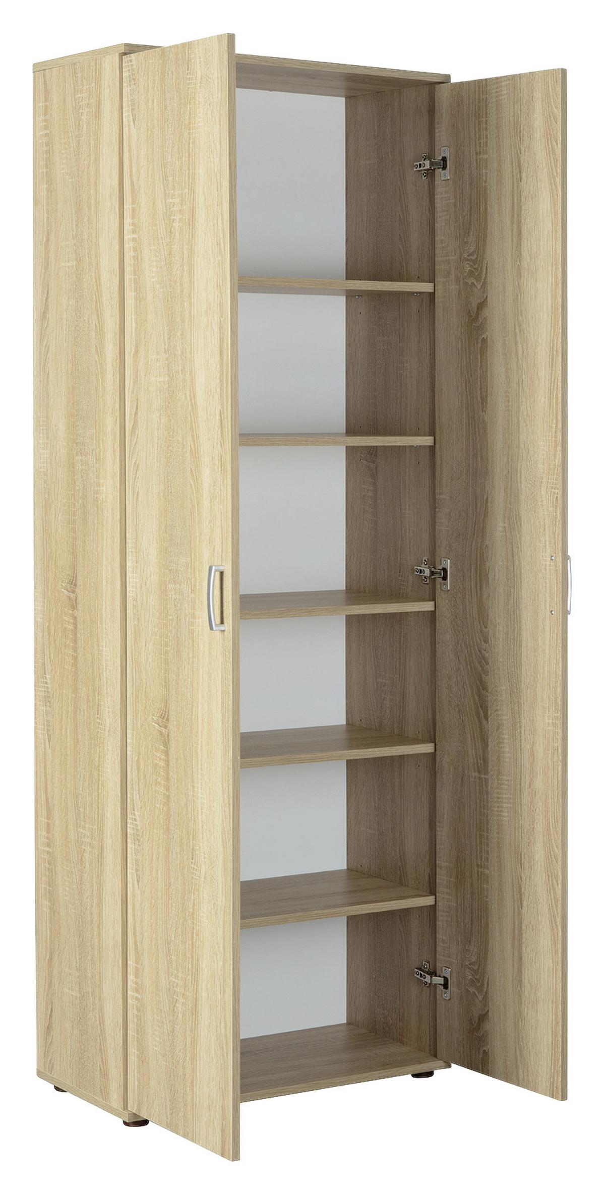 Mehrzweckschrank Gallo Sonoma Eiche ca. 70x189x34cm - Schwarz/Sonoma Eiche, Basics, Holzwerkstoff/Kunststoff (70/189/34cm) - MID.YOU