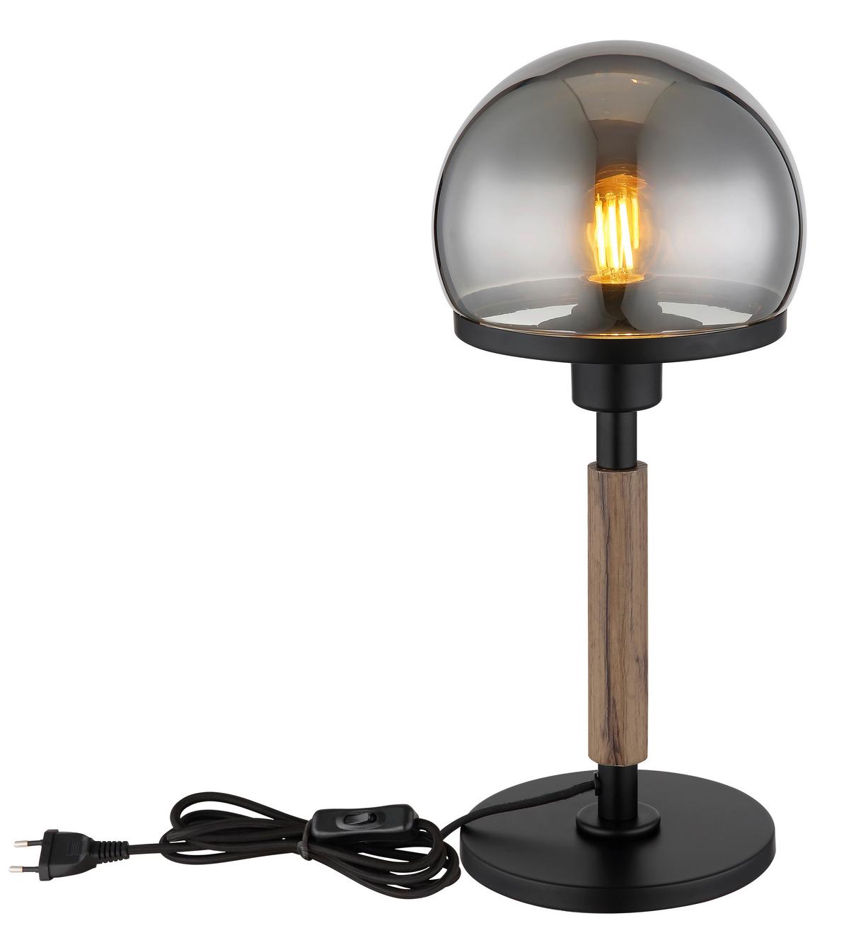 Tischleuchte Haku Schwarz/Holz max. 40 Watt - Natur (18/40cm) - Globo