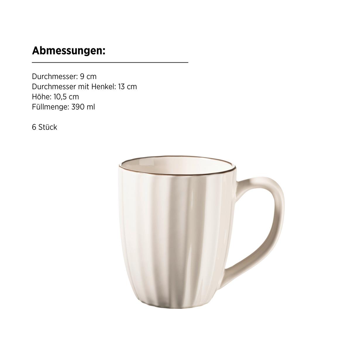 Tassenset 935617 Osita Tassenset - Weiss/Beige, Basics, Keramik (9/10,5cm) - Mäser