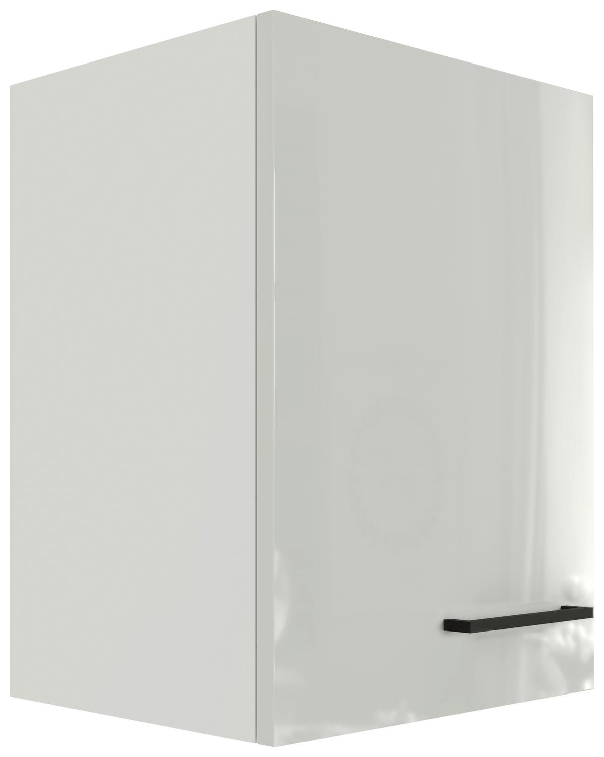 Küchenoberschrank in Lichtgrau glänzend - Schwarz/Grau, MODERN, Holzwerkstoff/Metall (40/54/32cm) - FlexWell