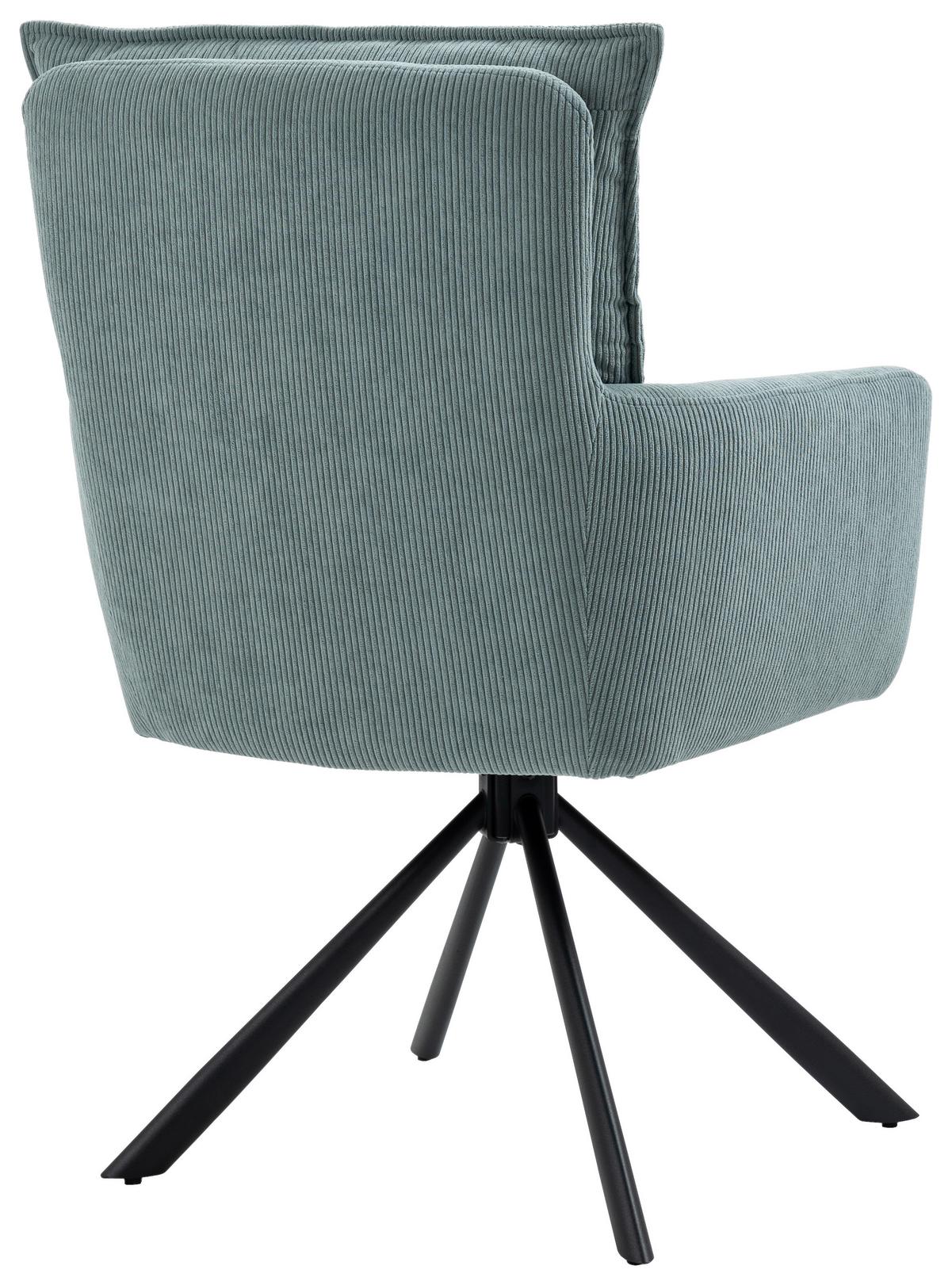 KRZESŁO Z PODŁOKIETNIKAMI POINT - czarny/jasnoniebieski, Design, metal/tkanina (60/95/67cm) - Novel