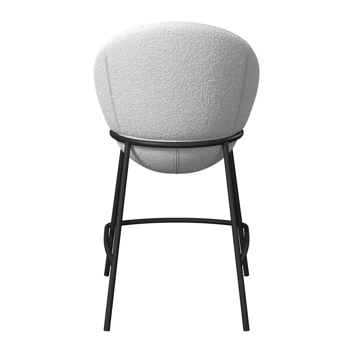 Barhocker Zoa Creme Struktur Gepolstert - Creme/Schwarz, MODERN, Holz/Textil (50/110/58cm) - Bessagi Home