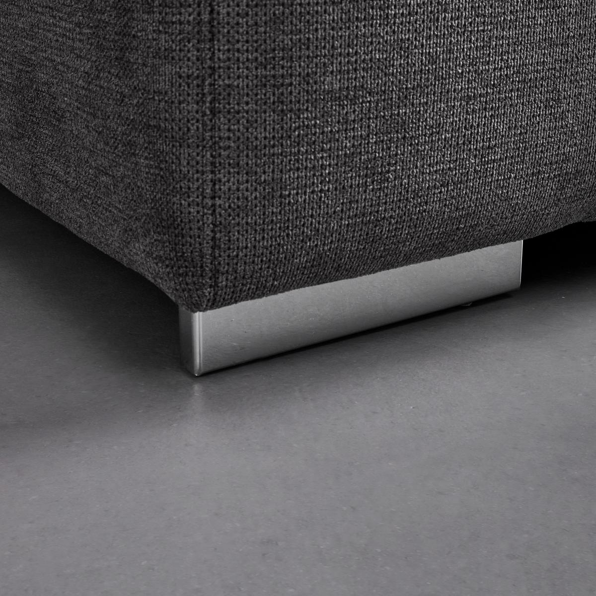 Wohnlandschaft Orion Grau Chenille-Oberfläche - Chromfarben/Grau, Modern, Textil/Metall (310/70-88/225cm) - Bessagi Home