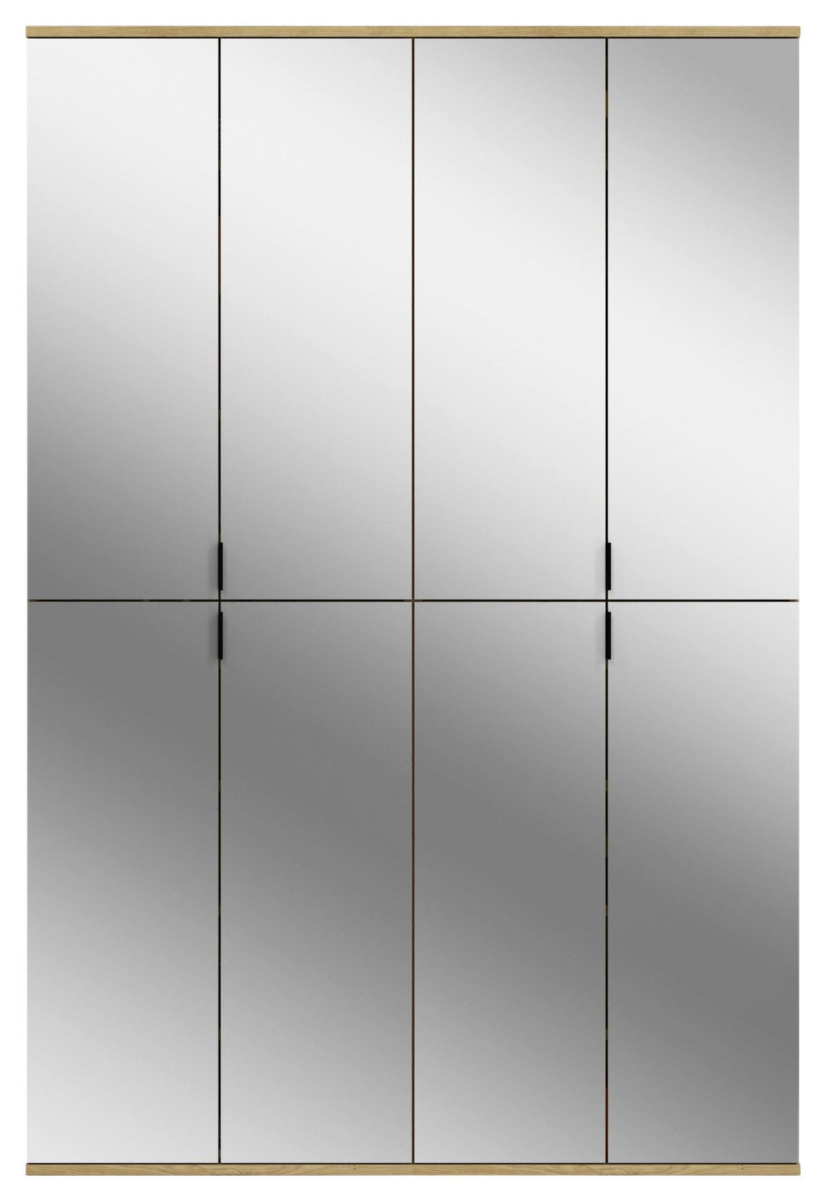 Garderobenschrank Projekt X ca. 122x193 cm Eiche Artisan - KONVENTIONELL, Glas/Holzwerkstoff (122/193/34cm) - MID.YOU