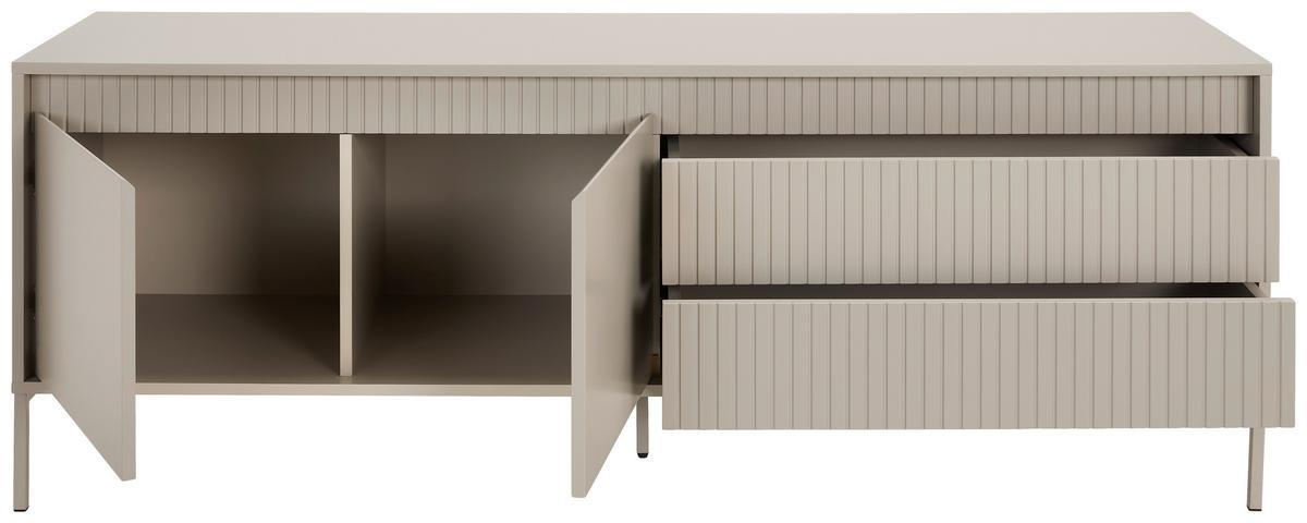KOMODA NISKA SELINA - kaszmir, Design, materiał drewnopochodny/metal (160/57/40cm) - Xora