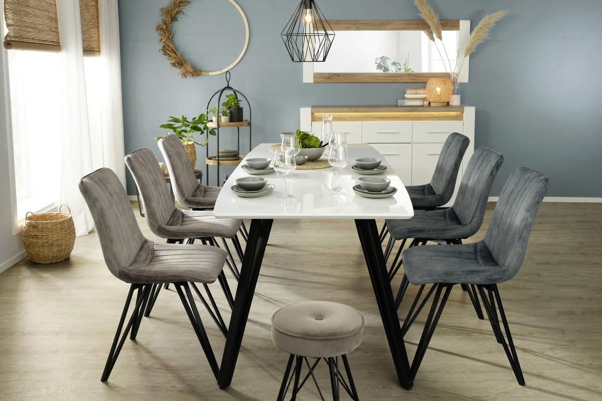 Scaun Marie S - negru/gri, Modern, metal/textil (47/87/58cm) - Mömax