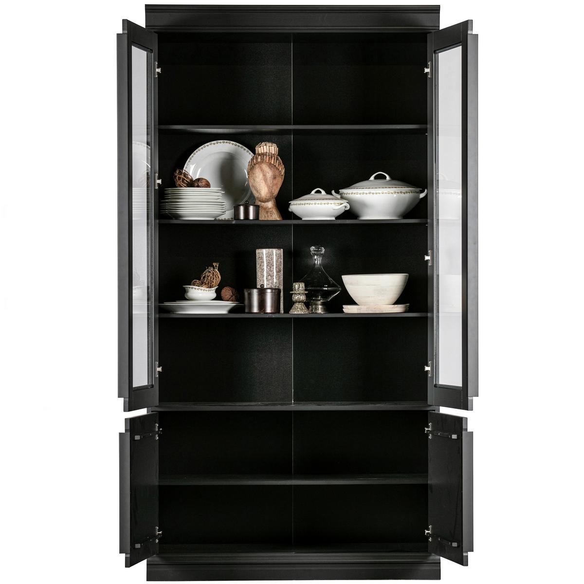 Vitrne Organize Schwarz - Schwarz, Design, Glas/Holz (110/215/44cm) - Livetastic