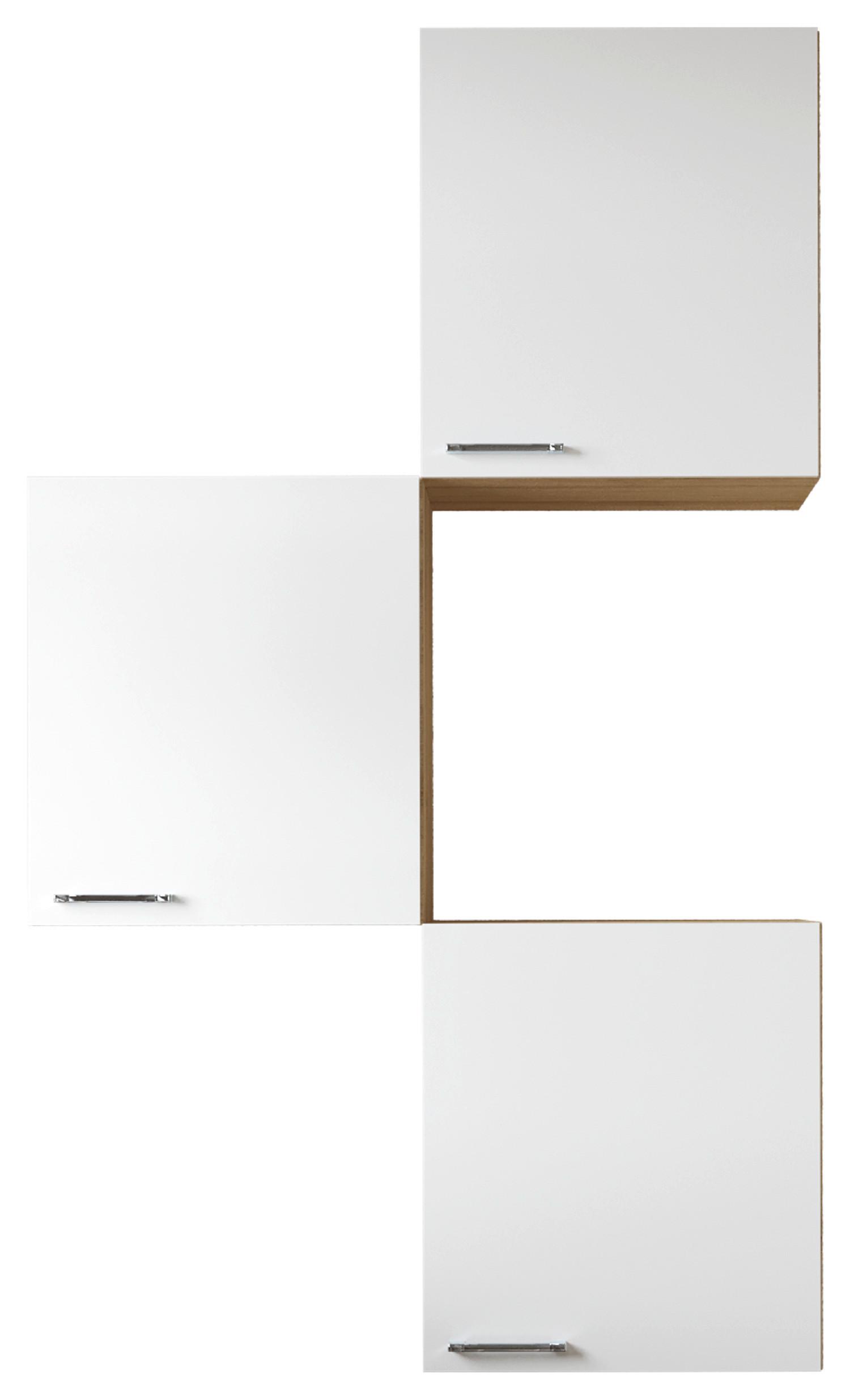 Set Kuhinjskih Zgornjih Omaric Merle, 3 Kos - srebrne barve/barve hrasta, Basics, kovina/leseni material (100/168,3/34,6cm) - Respekta