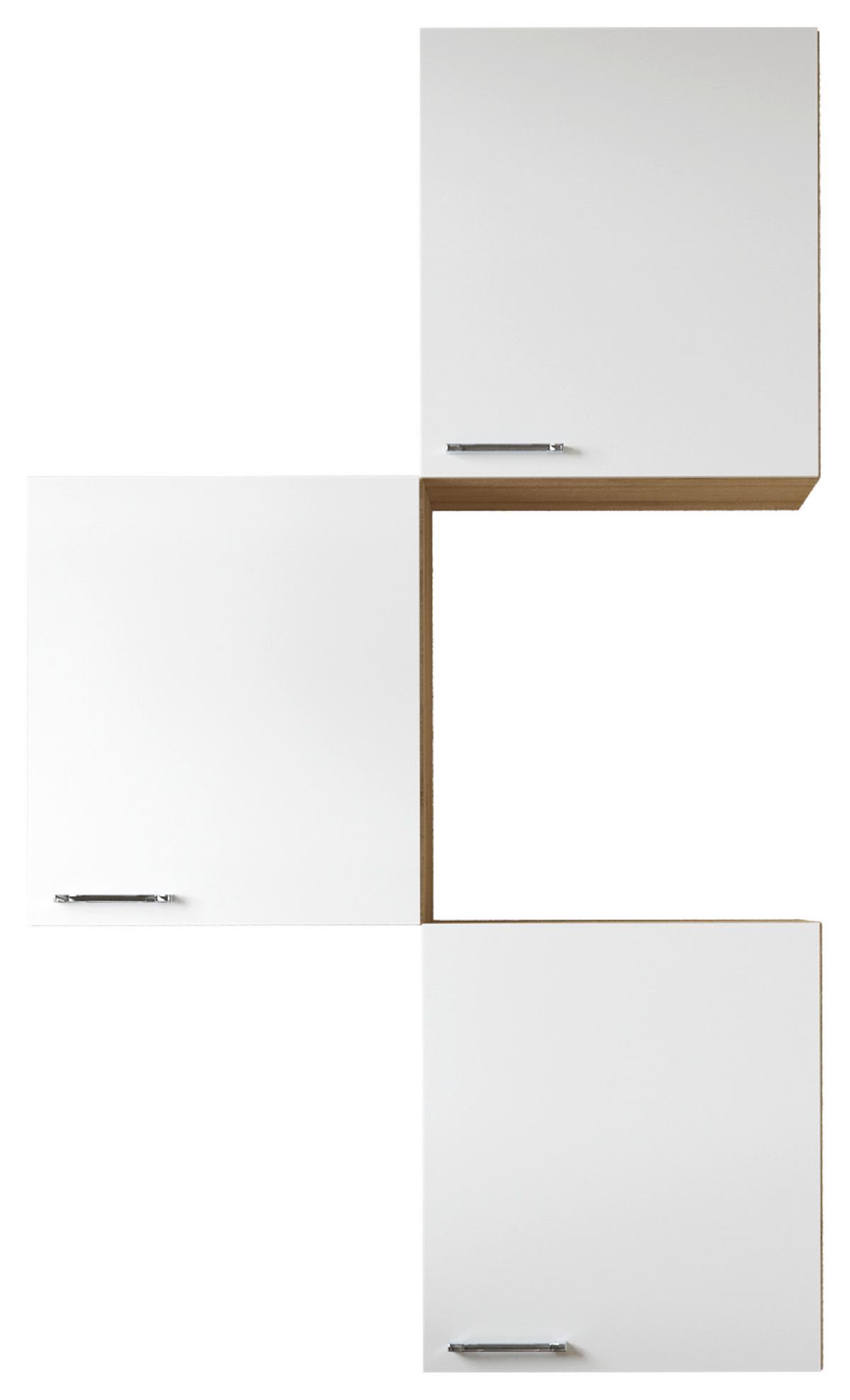 Set Kuhinjskih Zgornjih Omaric Merle, 3 Kos - srebrne barve/barve hrasta, Basics, kovina/leseni material (100/168,3/34,6cm) - Respekta