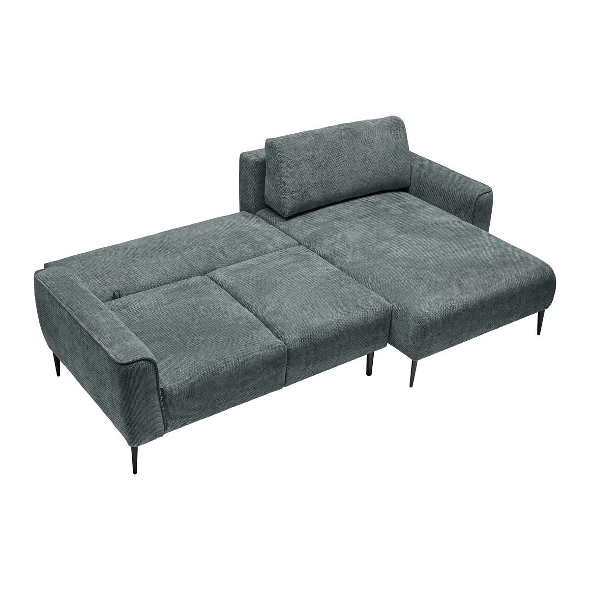 Ecksofa Custom Dunkelgrün - Dunkelgrün/Schwarz, MODERN, Textil/Metall (255/85/164cm) - Mömax