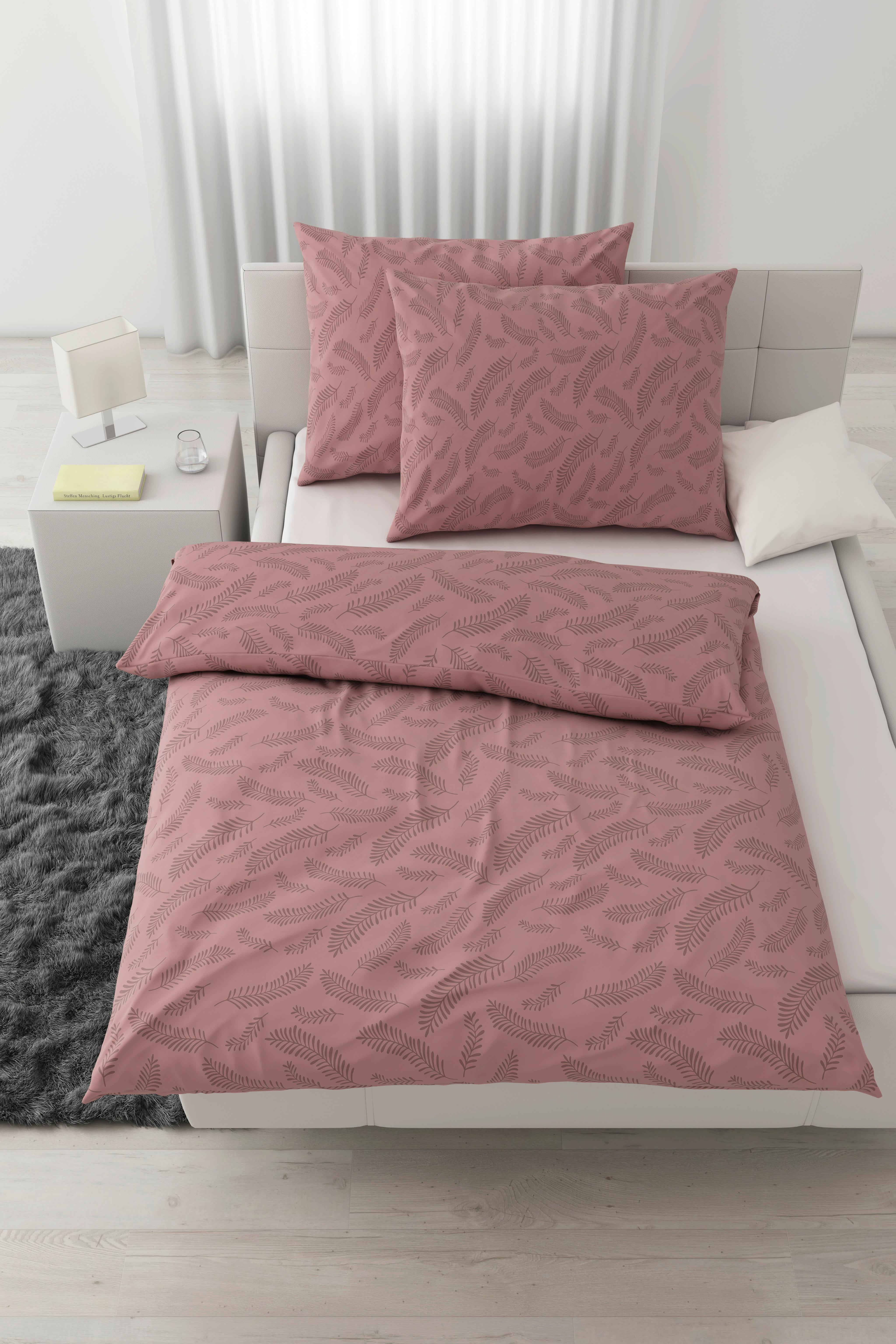 Bettwäsche Ferns XXL Mauve ca. 200x220cm - Mauve, MODERN, Textil (200/220cm) - Mömax