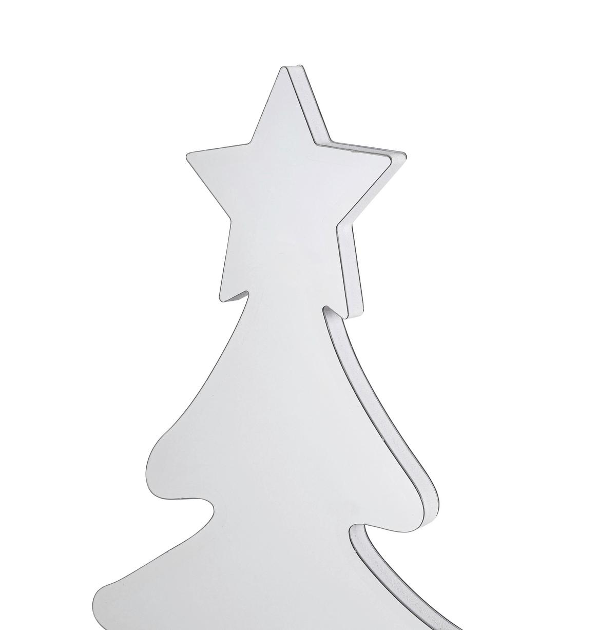 Led-dekoleuchte Tanne Weiss/chromfarben - Chromfarben/Weiss, Design, Kunststoff (31,5/12/60cm) - Mömax