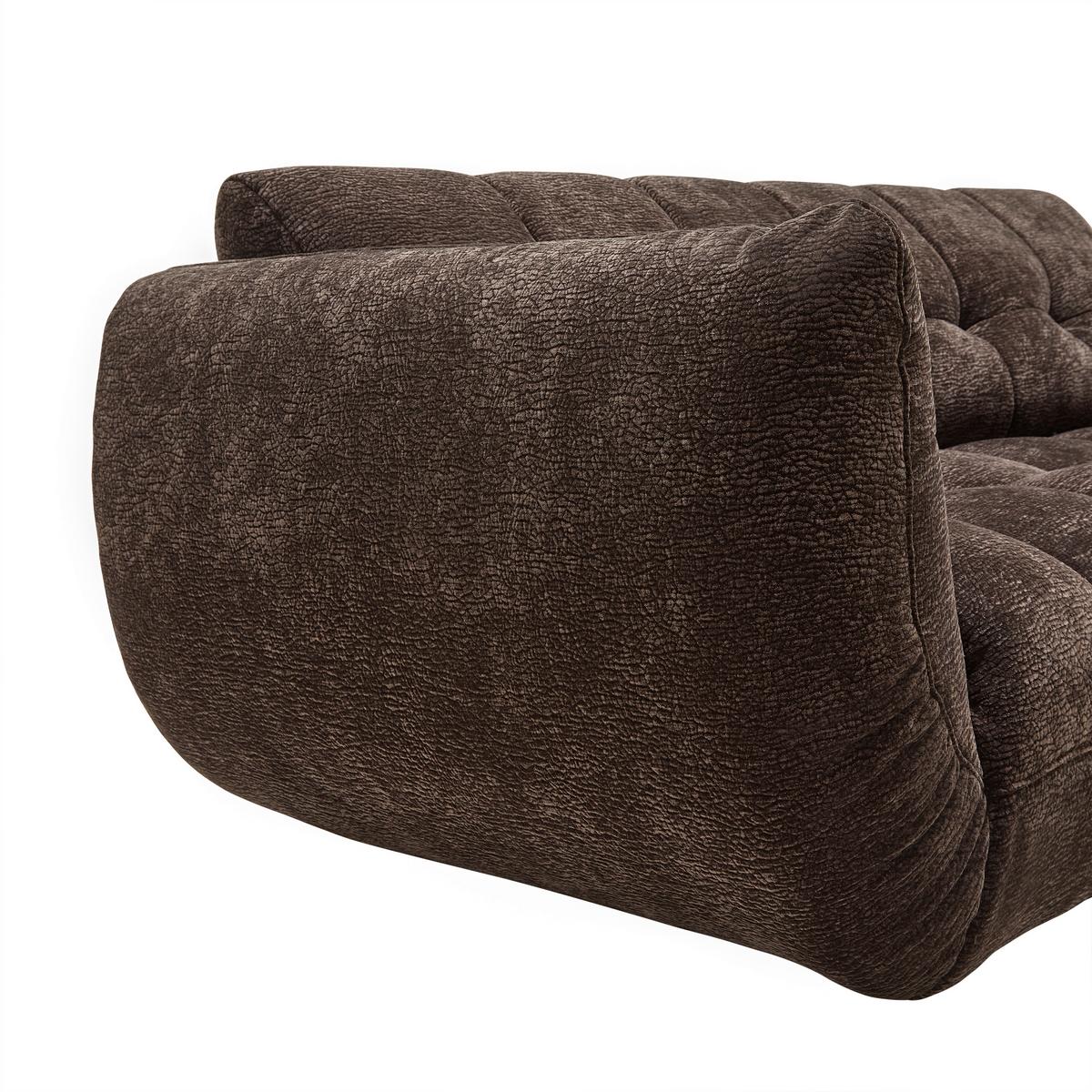 Bigsofa Carlos Dunkelbraun - Dunkelbraun/Schwarz, Modern, Kunststoff/Textil (218/81/104cm) - Mömax