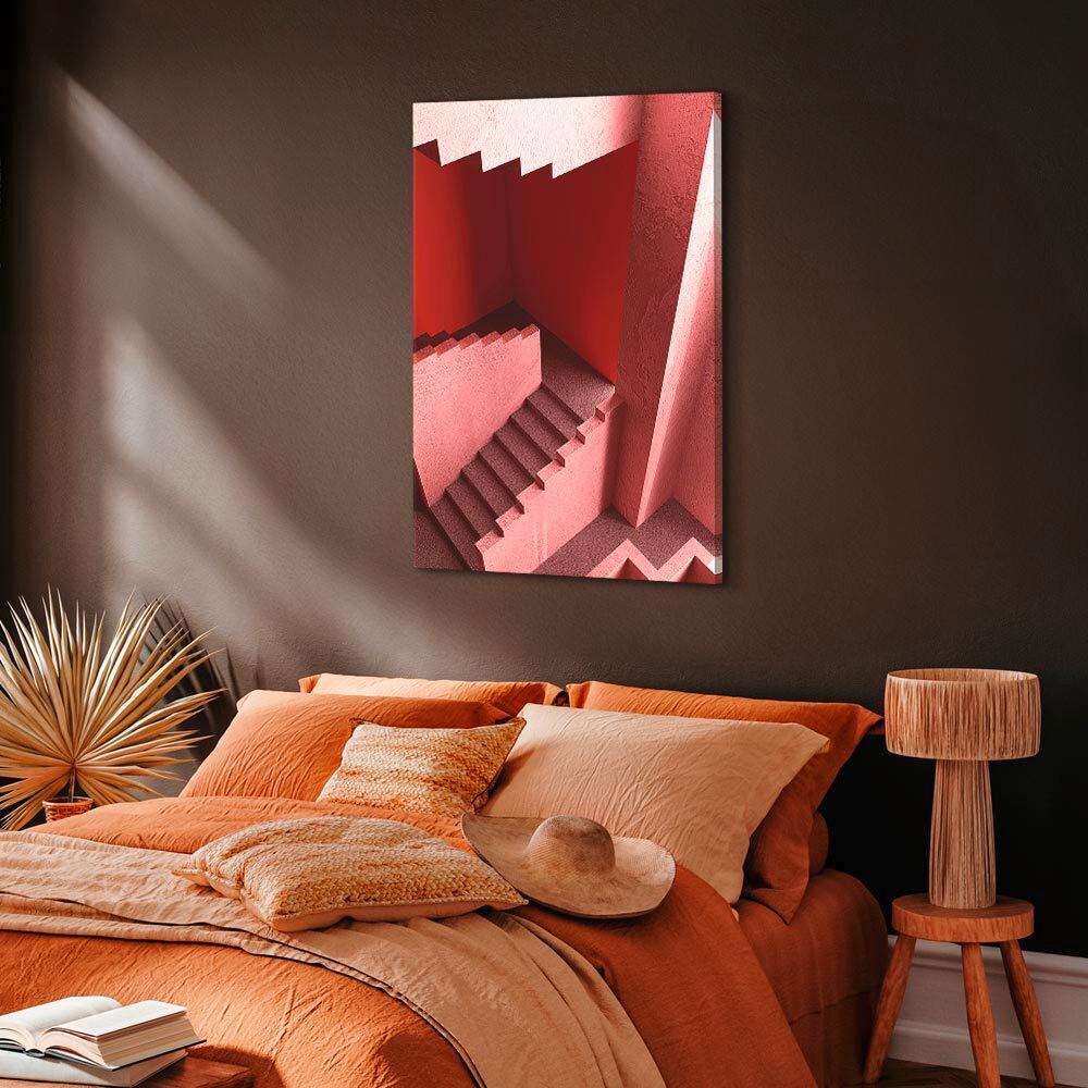 Slika Na Platnu Stairs To Nowhere - pink/bordo, Basics, tekstil/leseni material (40/60/1.2cm) - artgeist