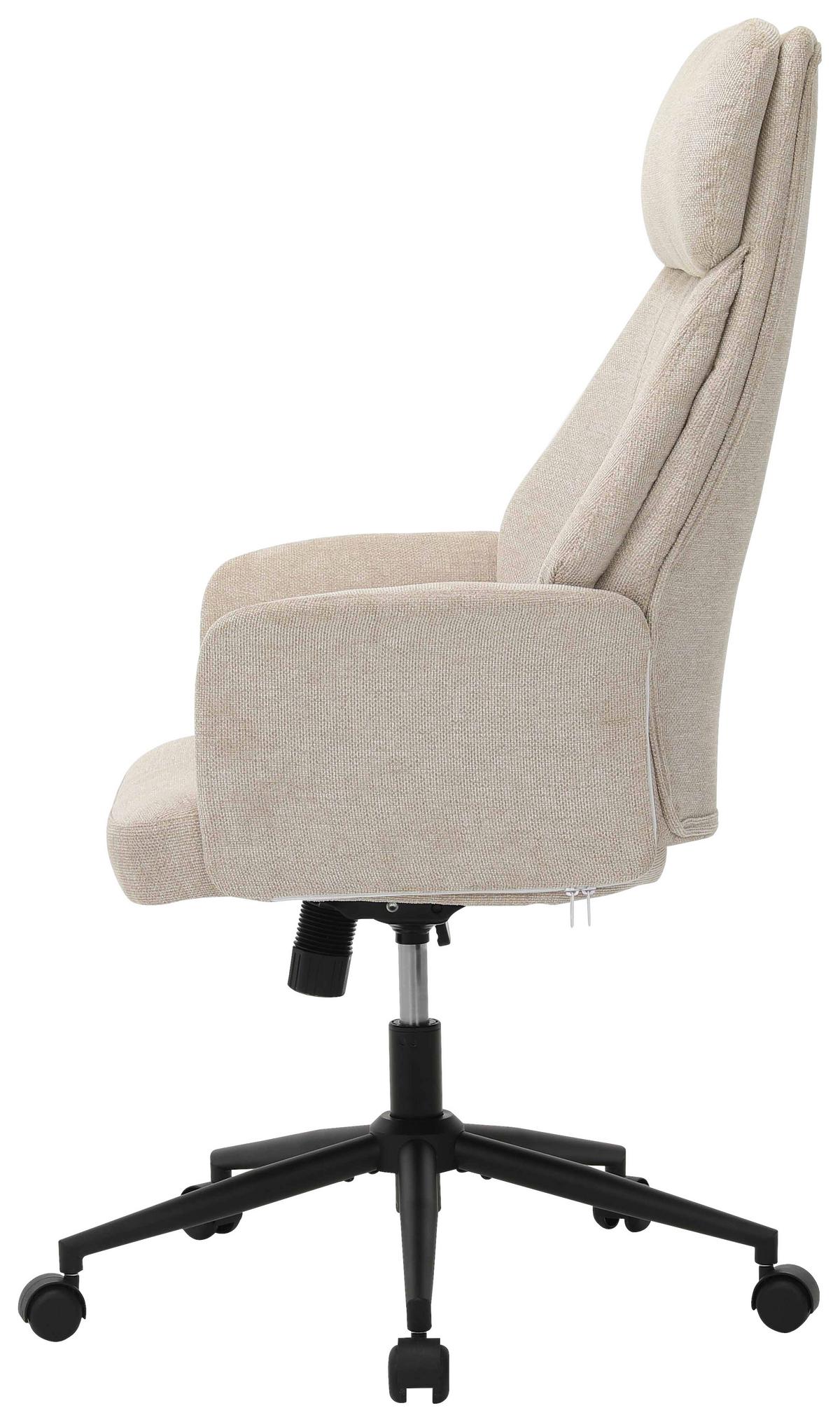 Drehstuhl Klara Grau/Schwarz - Beige/Schwarz, KONVENTIONELL, Holz/Kunststoff (66/114/122/64cm) - Mömax