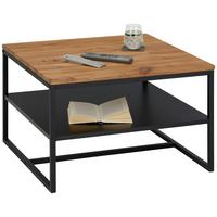 Couchtisch Dallas II Schwarz/ Wildeiche massiv - Eichefarben/Schwarz, LIFESTYLE, Holz/Holzwerkstoff (70/70/45cm) - Based