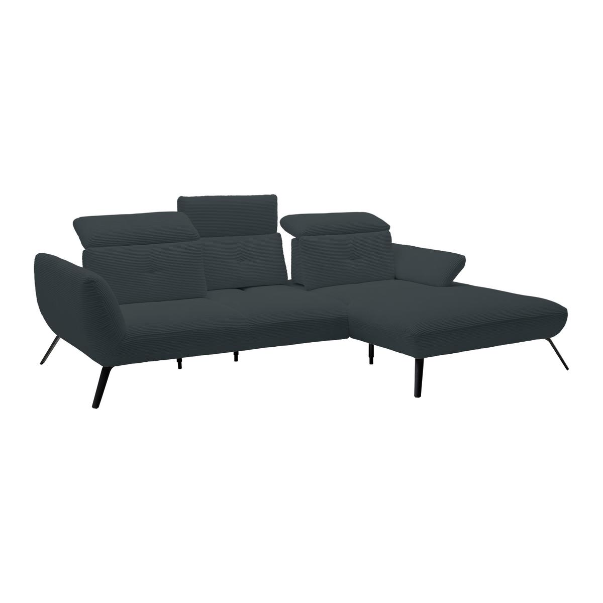 Wohnlandschaft Seattle Schwarz - Schwarz/Weiß, MODERN, Holzwerkstoff/Textil (301/196cm) - Premium Living