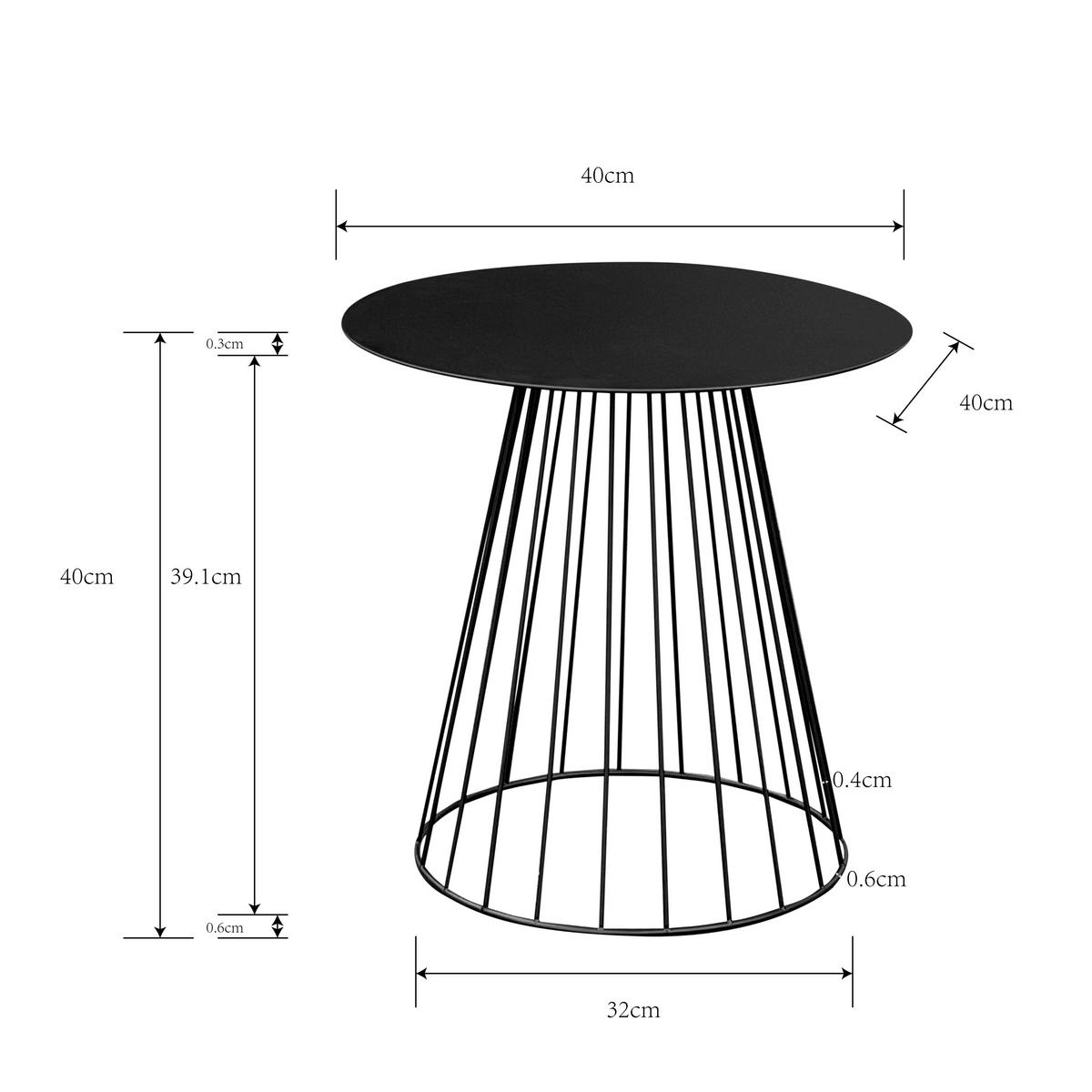 Neapl Stolić - crna, Trend, metal (40/40cm) - Modern Living