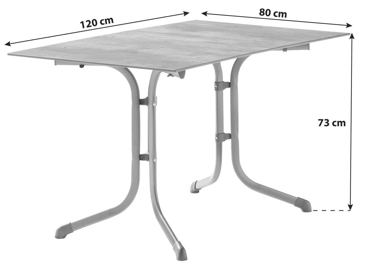 Gartenklapptisch Anthrazit/Graphitfarben - Anthrazit/Graphitfarben, MODERN, Holzwerkstoff/Metall (120/80/73cm) - Sieger