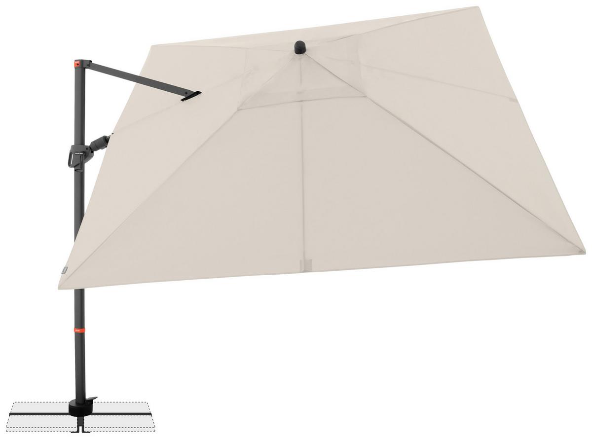 Ampelschirm Myzone Anthrazit/Naturfarben ca.280cm - Anthrazit/Naturfarben, Basics, Textil/Metall (280/280cm) - Doppler