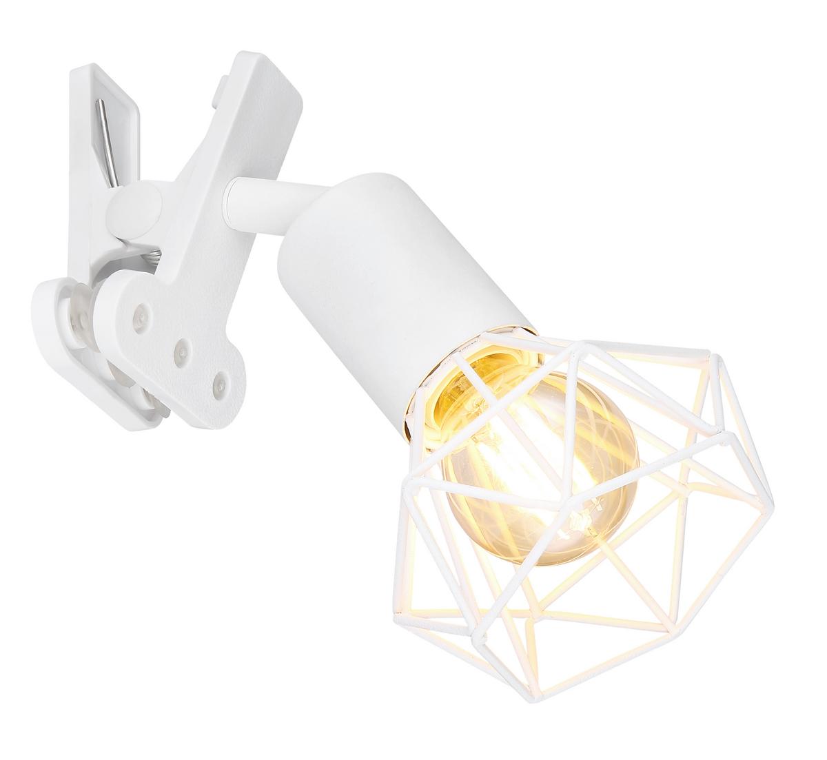 Klemmleuchte Xara 1 max. 40 Watt - Weiß, Basics, Metall (13/9,2/18,8cm) - Globo