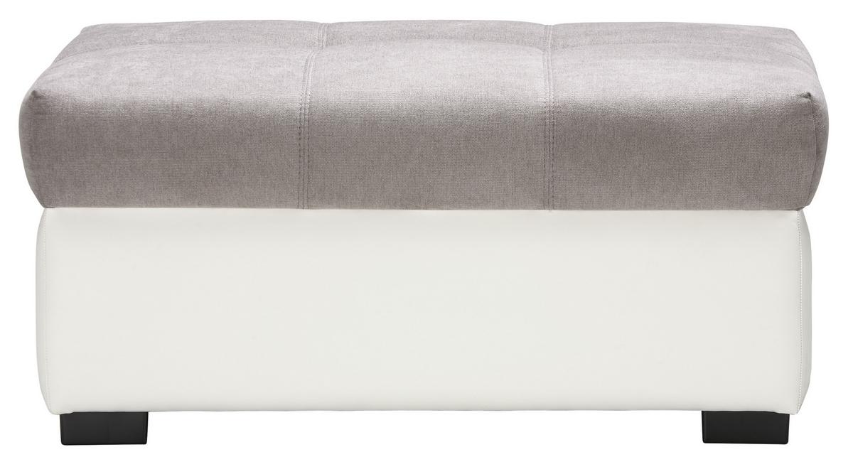 Hocker in Grau/Weiß - Schwarz, KONVENTIONELL, Kunststoff/Textil (100/48/74cm) - Based