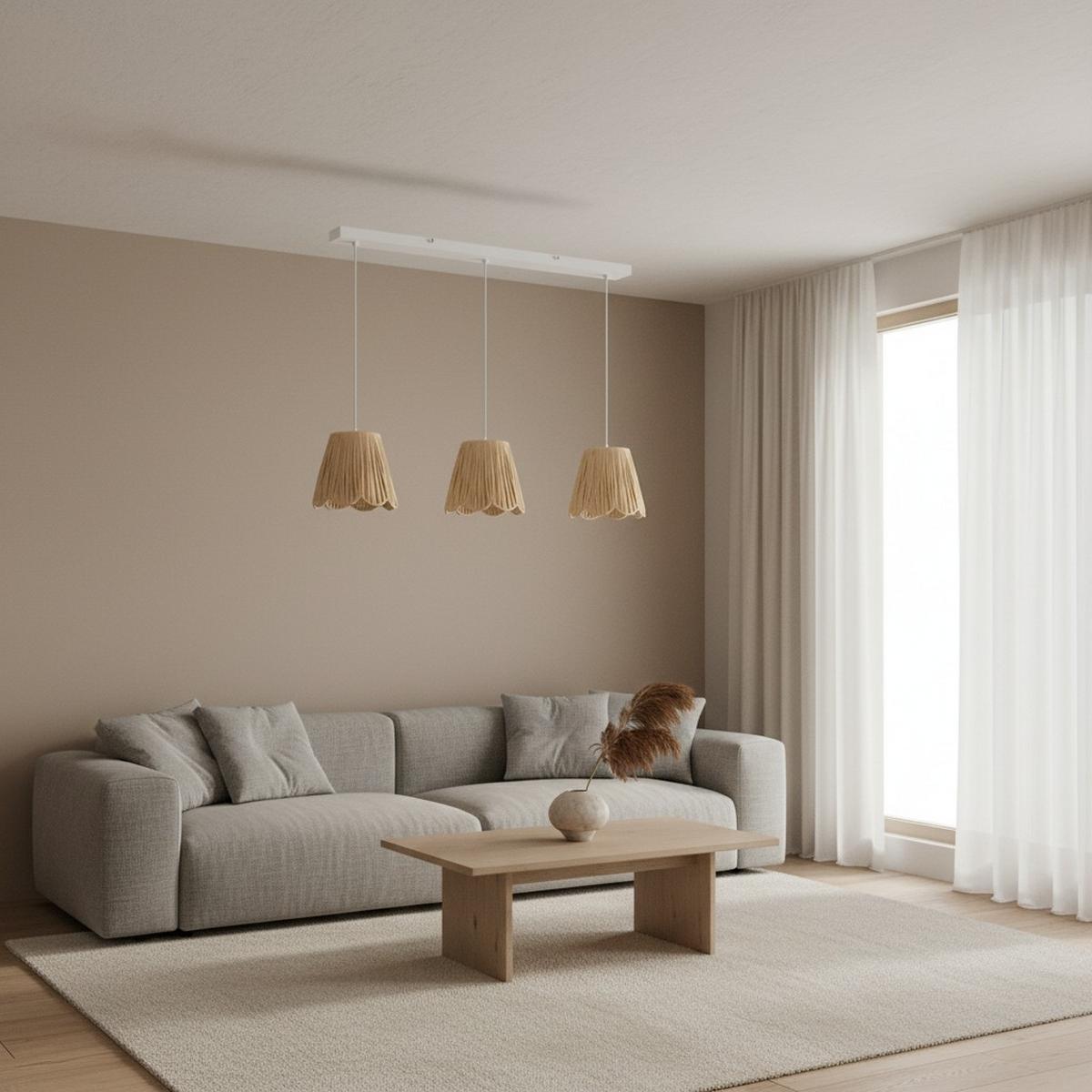 LAMPA WISZĄCA DARLIN - kolor naturalny/biały, Konventionell, metal/papier (80/20/120cm) - Collet's Monde