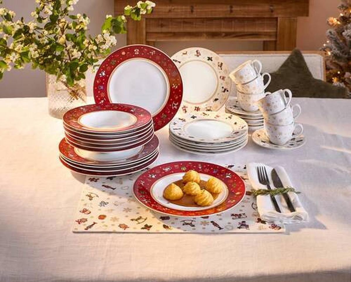 ZASTAWA STOŁOWA CHRISTMAS TOYS - czerwony, Konventionell, ceramika - X-Mas