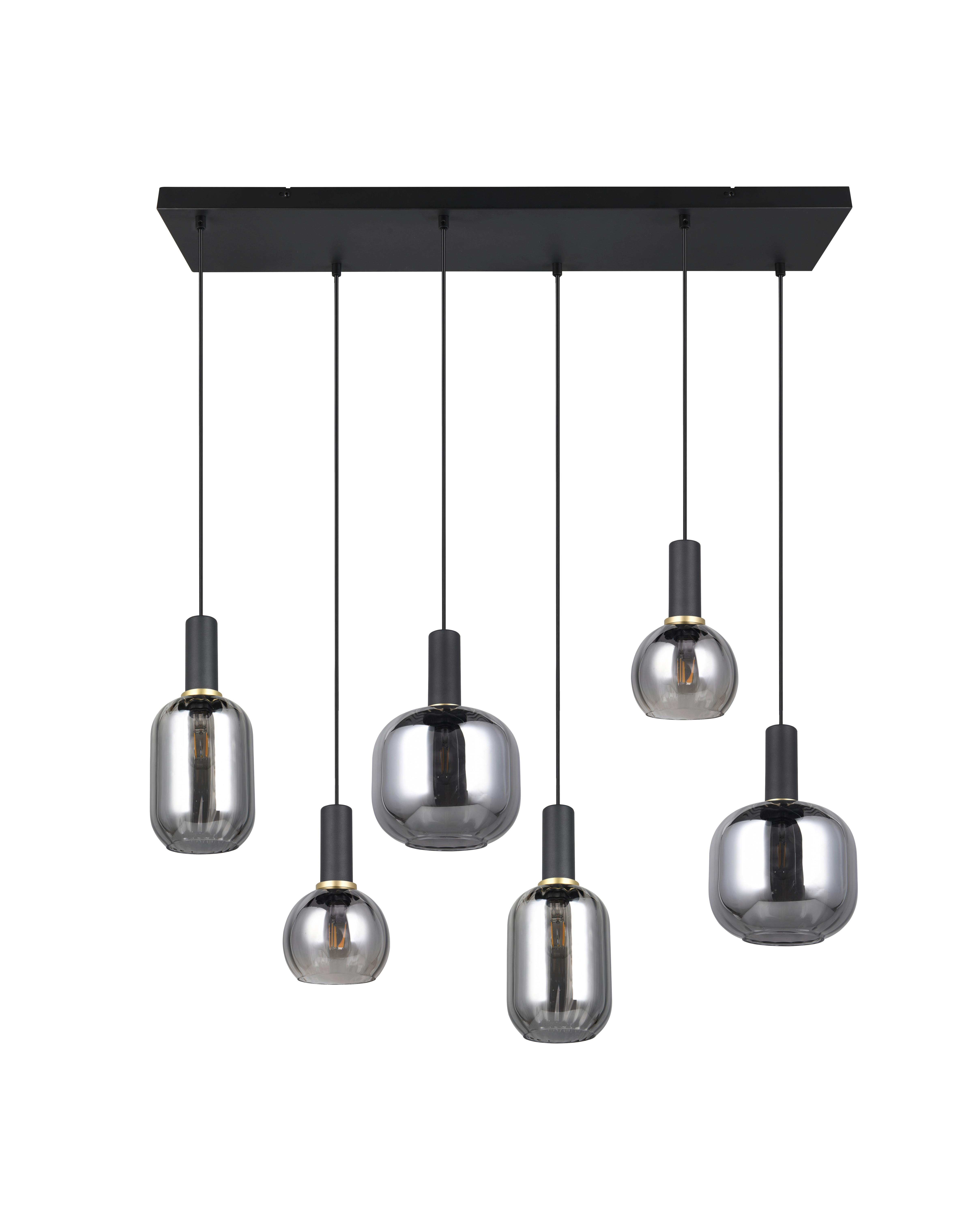 LAMPA WISZĄCA 319800632 DIVA - czarny/kolor chromowy, Basics, metal/szkło (92/35/150cm) - Trio Leuchten